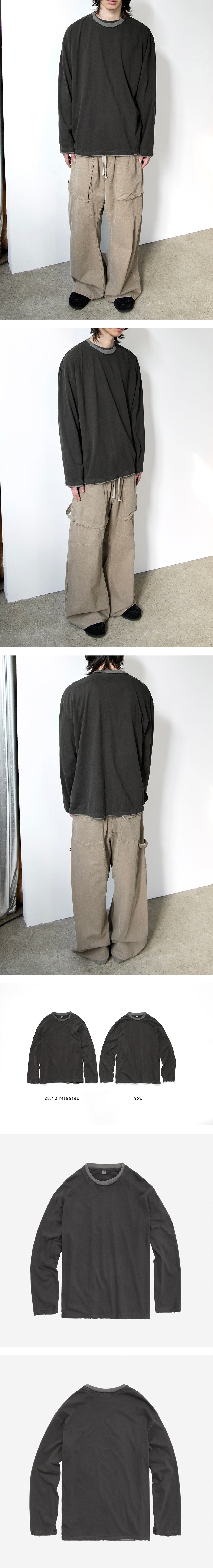 Polyteru - Layered Long Sleeves Charcoal + (Gray) product image 3 | TRAB K-Fashion Australia