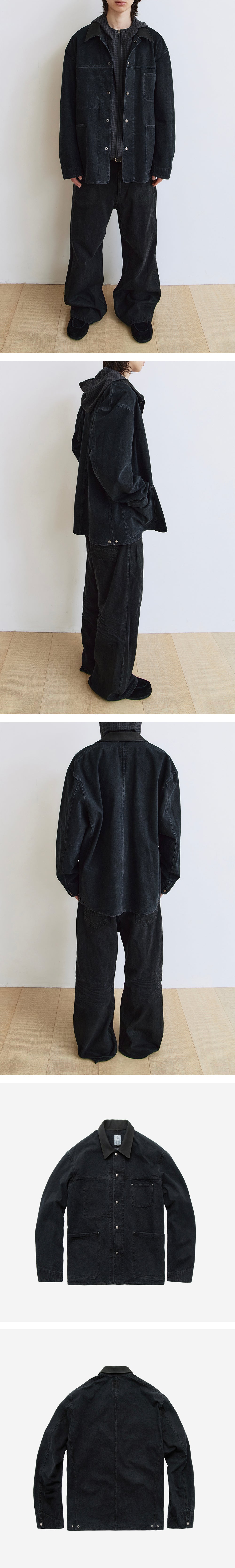 Polyteru - Aged Balloon Coverall (Washed Black) product image 3 | TRAB K-Fashion Australia