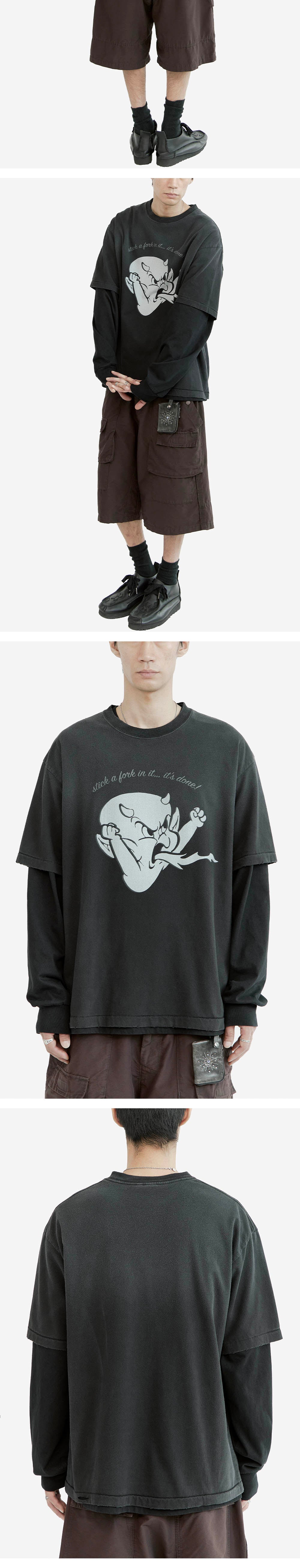 Polyteru - x Hot Stuff Hard Washed Tee 'Angry' (Washed Black) product image 4 | TRAB K-Fashion Australia