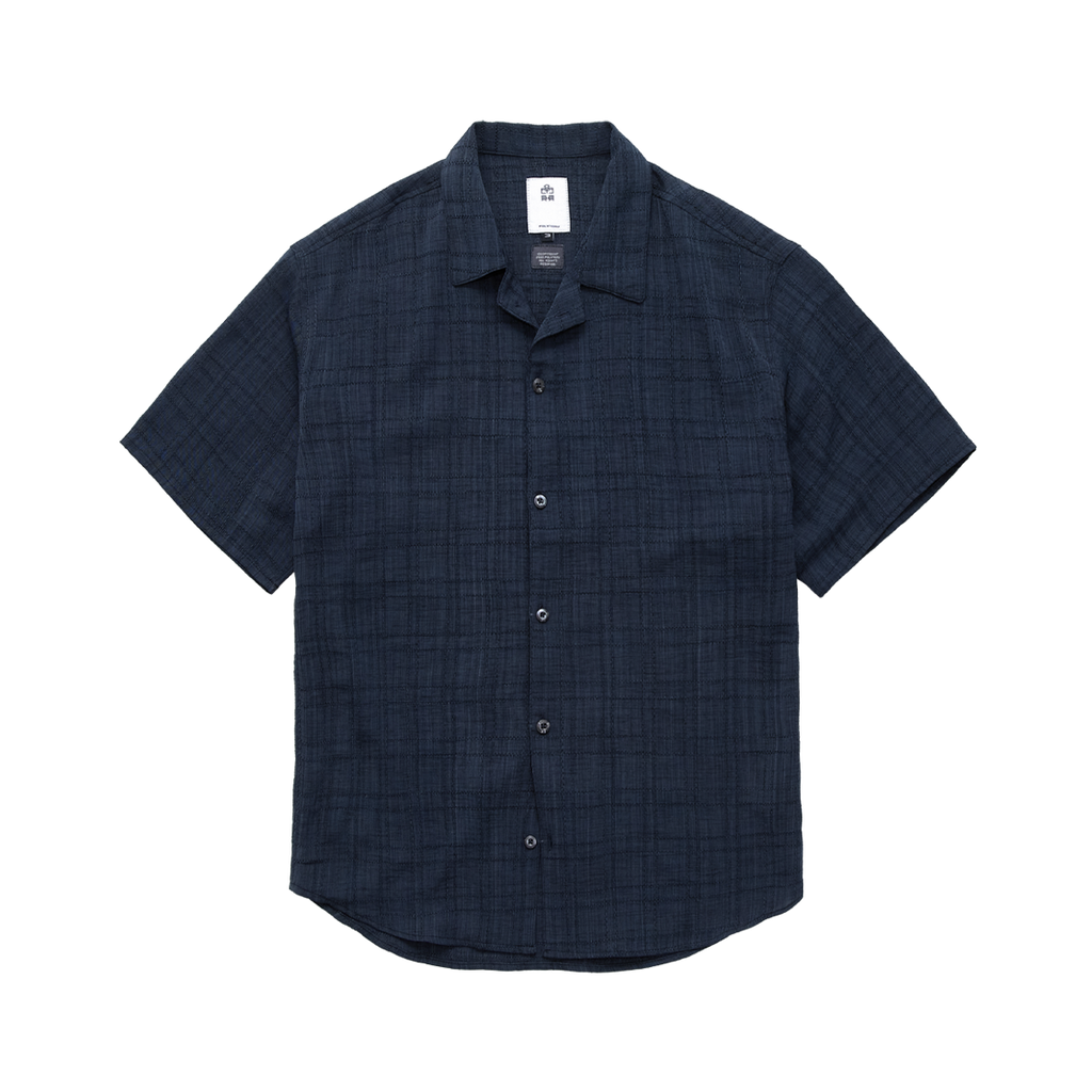 Polyteru - Stitched 1/2 Check Shirt (Blue Navy) product image 1 | TRAB K-Fashion Australia