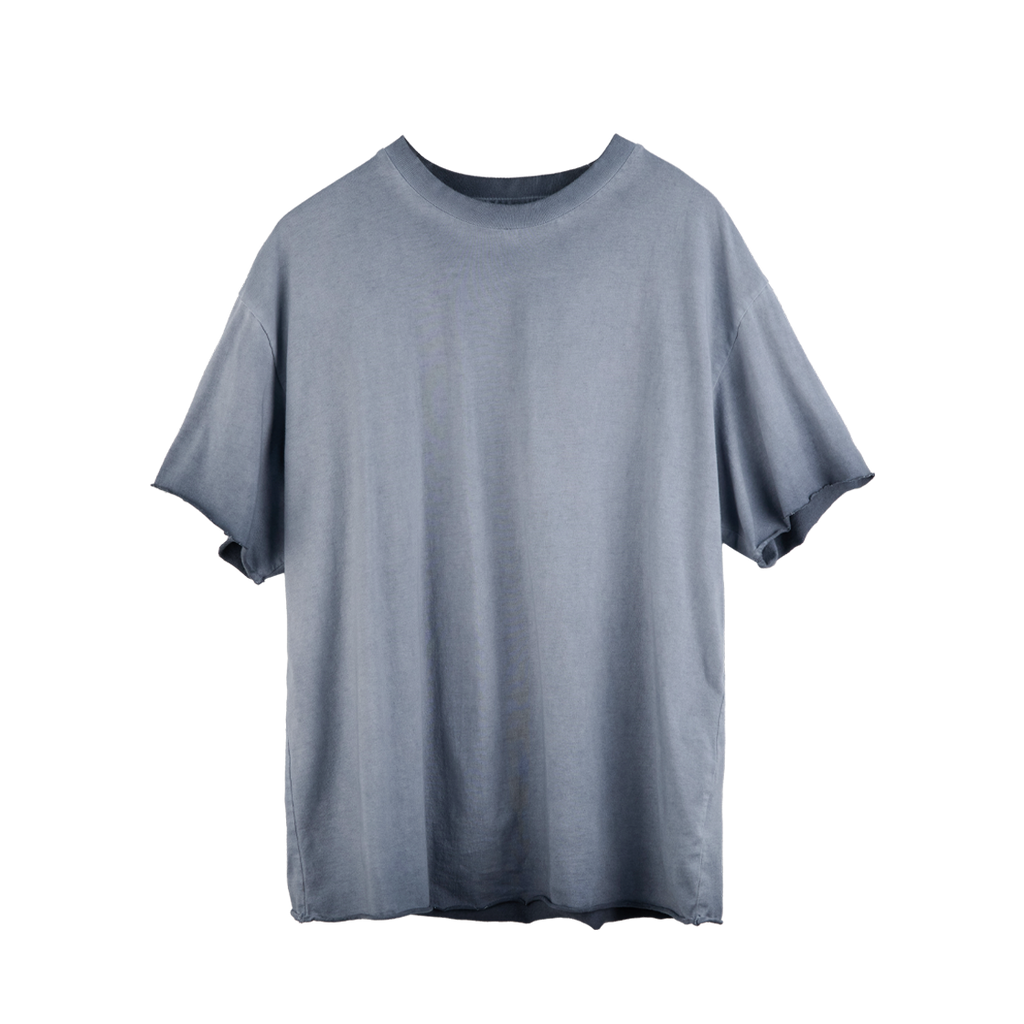 Polyteru - Fog 1/2 Tee Raw Cut Hard (Washed Navy) product image 1 | TRAB K-Fashion Australia
