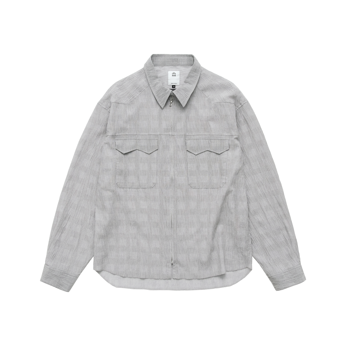 Polyteru - Zip Up Shirt (Light Gray) product image 1 | TRAB K-Fashion Australia