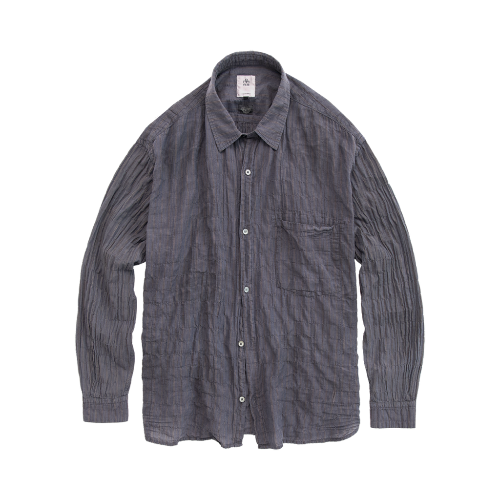 Polyteru - Striped Shirts Dirty Dyed (Purple Gray) product image 1 | TRAB K-Fashion Australia