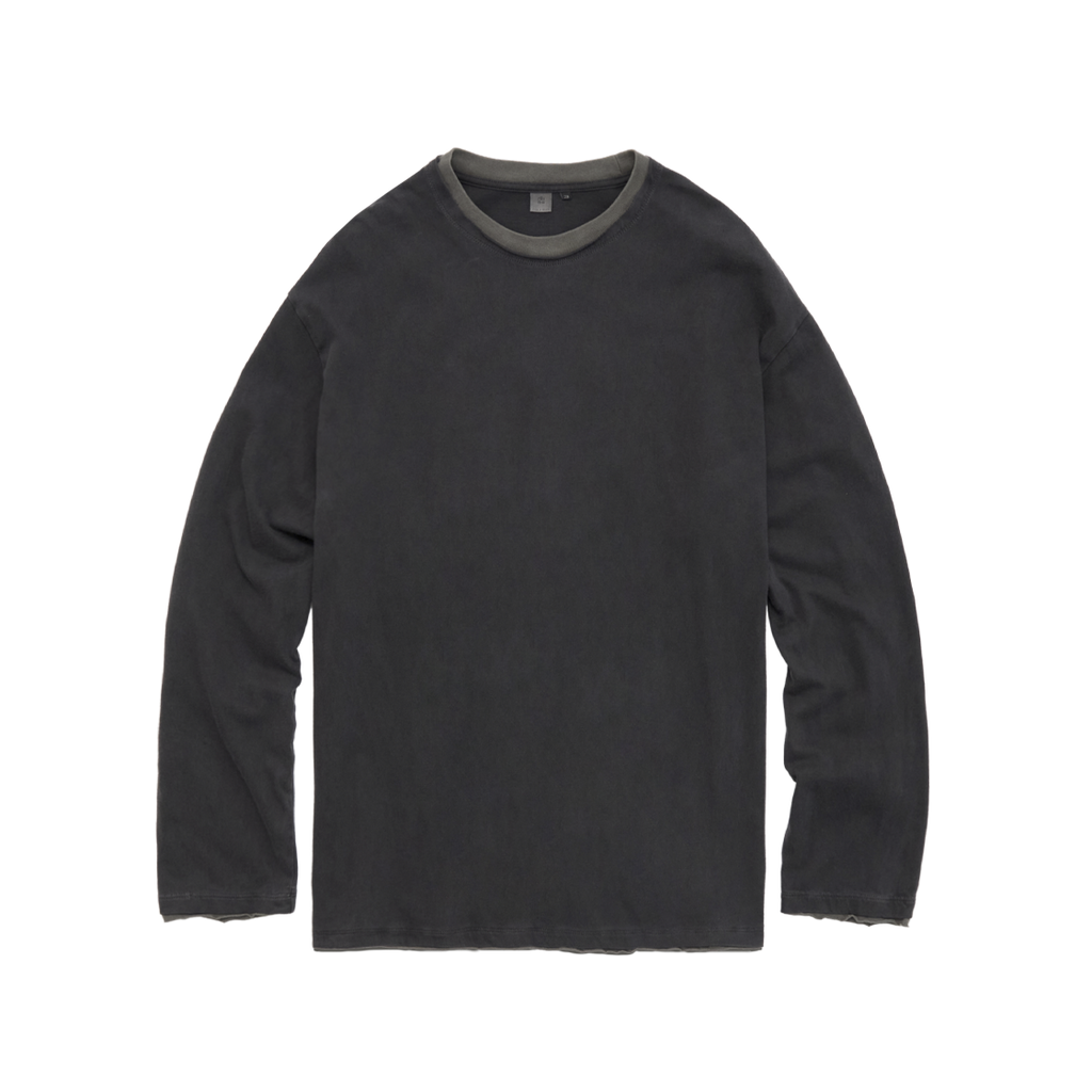 Polyteru - Layered Long Sleeves Deep Charcoal + (Sage) product image 1 | TRAB K-Fashion Australia
