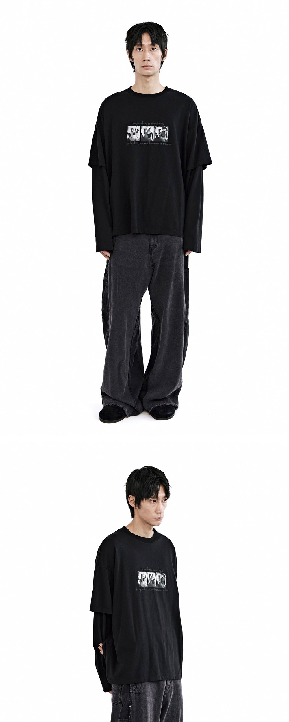 Polyteru - HANK Side Rebuild Denim Pants (Black Purple) product image 3 | TRAB K-Fashion Australia