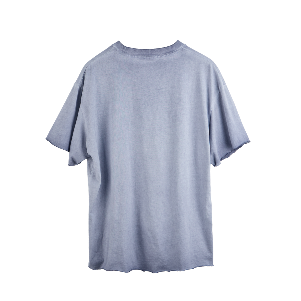 Polyteru - Fog 1/2 Tee Raw Cut Hard Washed (Light Blue) product image 2 | TRAB K-Fashion Australia