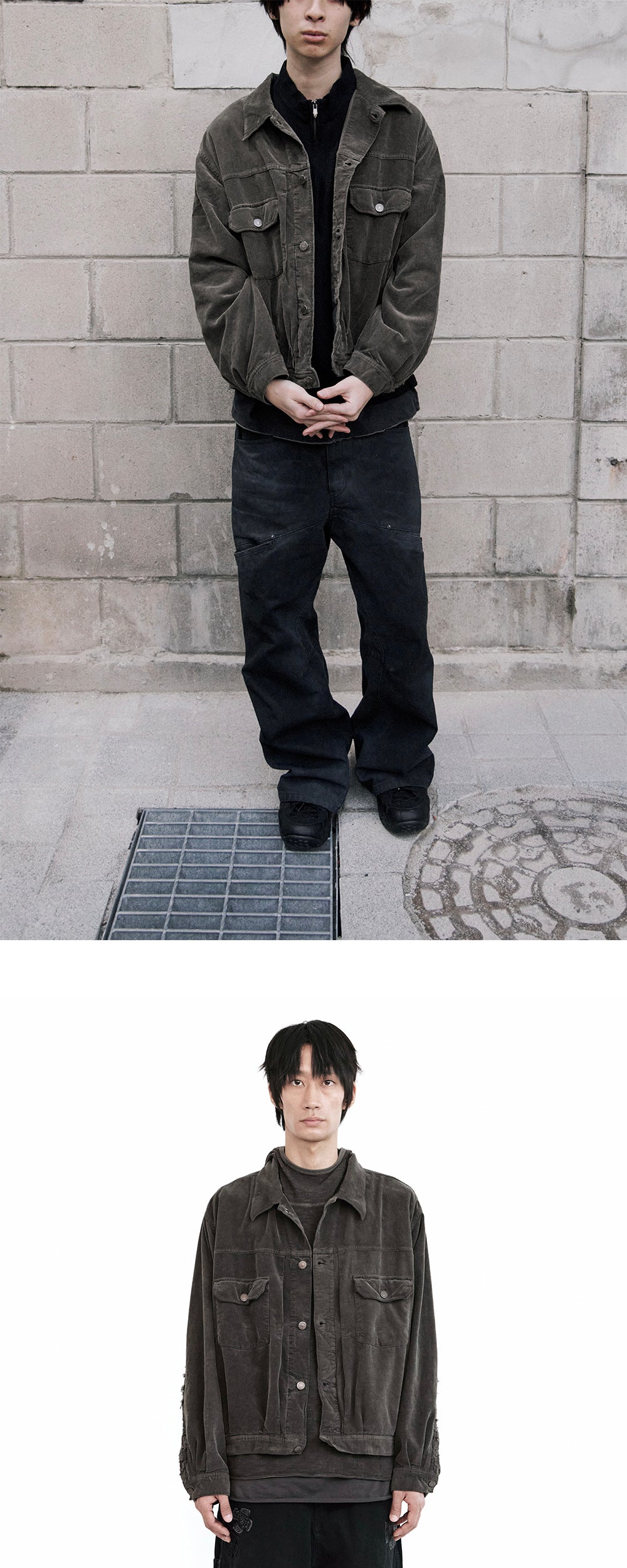 Polyteru - Half Boro Trucker Jacket (Brown) product image 3 | TRAB K-Fashion Australia