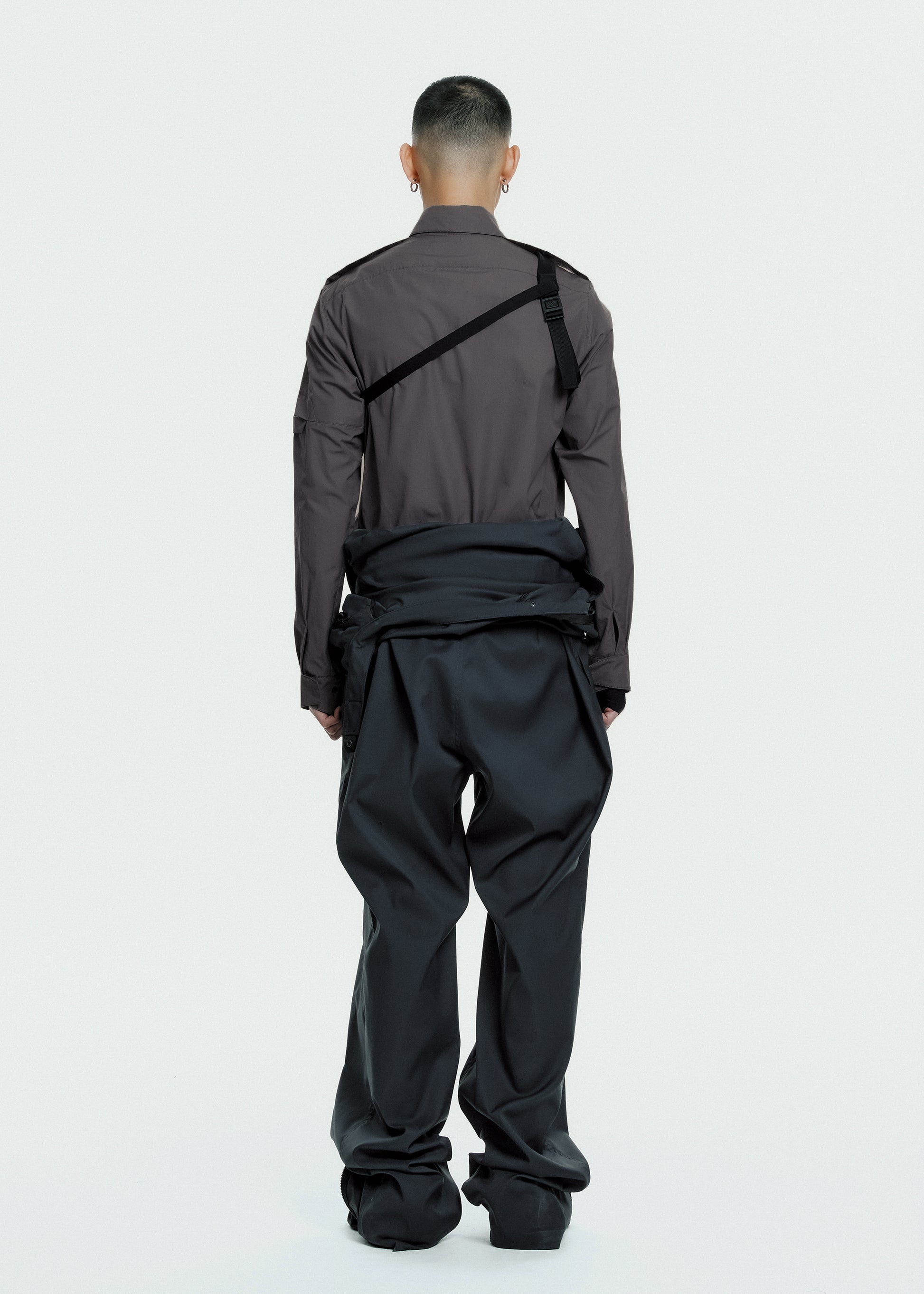 Hyein Seo - Biker Shirt w/ Shoulder Strap (Dark Grey) product image 4 | TRAB K-Fashion Australia