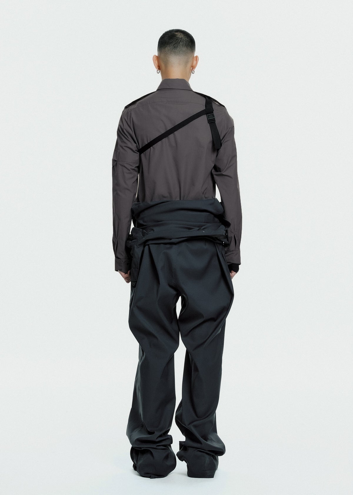 Hyein Seo - Biker Shirt w/ Shoulder Strap (Dark Grey) product image 6 | TRAB K-Fashion Australia