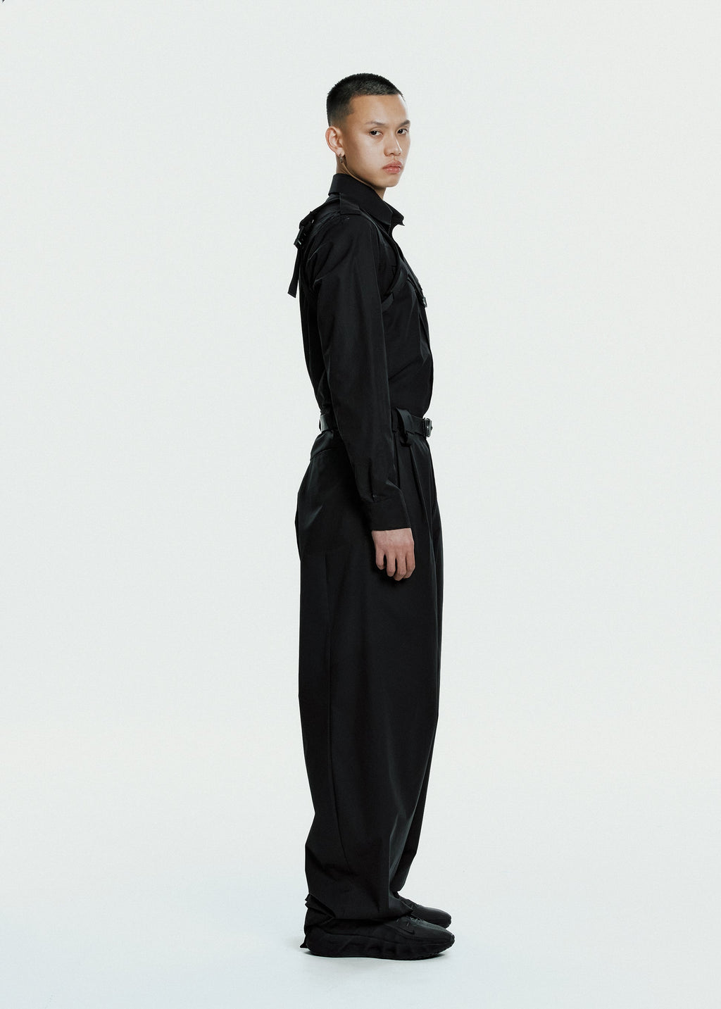Hyein Seo - Biker Shirt w/ Shoulder Strap (Black) product image 6 | TRAB K-Fashion Australia