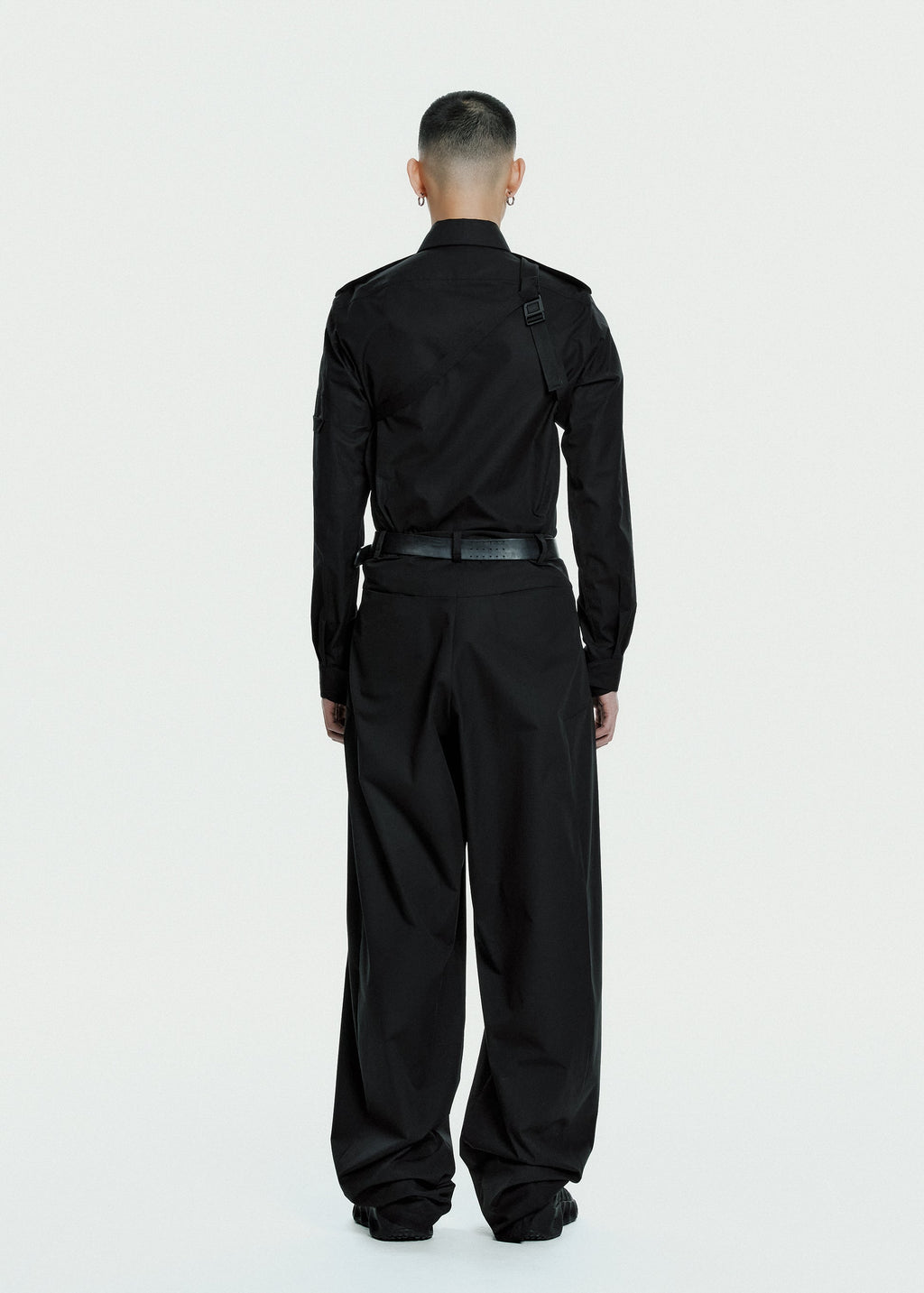 Hyein Seo - Biker Shirt w/ Shoulder Strap (Black) product image 10 | TRAB K-Fashion Australia
