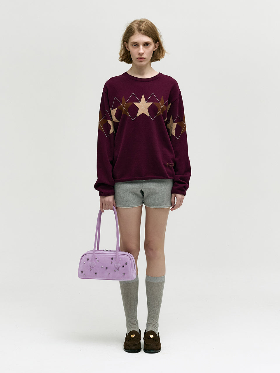 Marge Sherwood - Soft Boston Ew (Lavender Pink Studded Suede) product image 3 | TRAB K-Fashion Australia