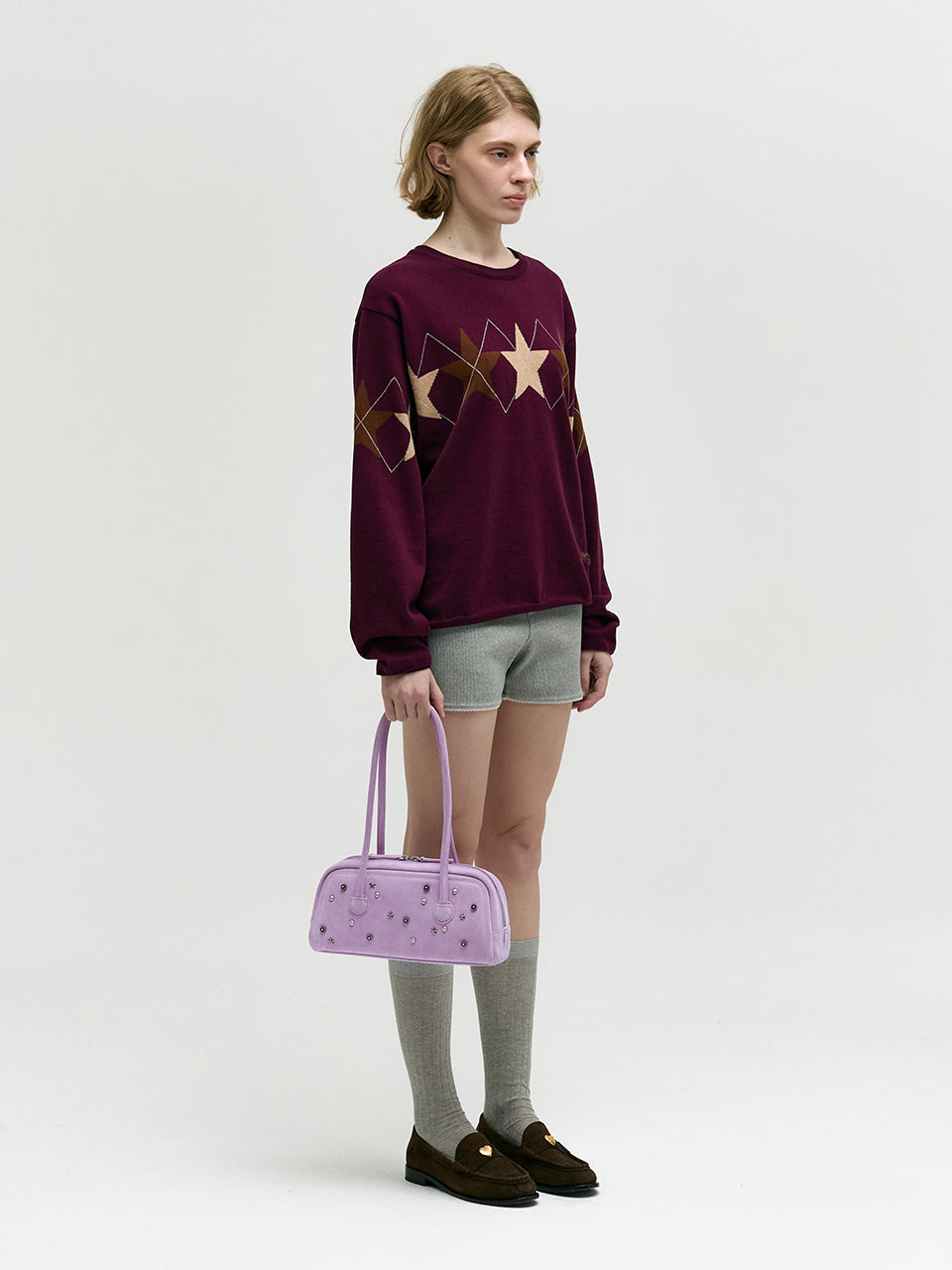 Marge Sherwood - Soft Boston Ew (Lavender Pink Studded Suede) product image 4 | TRAB K-Fashion Australia