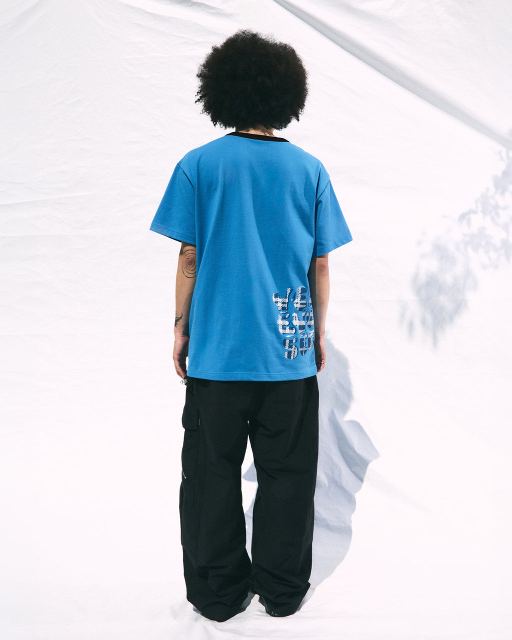 yeseyesee - Plaid C-Logo Tee (Sky Blue) product image 8 | TRAB K-Fashion Australia