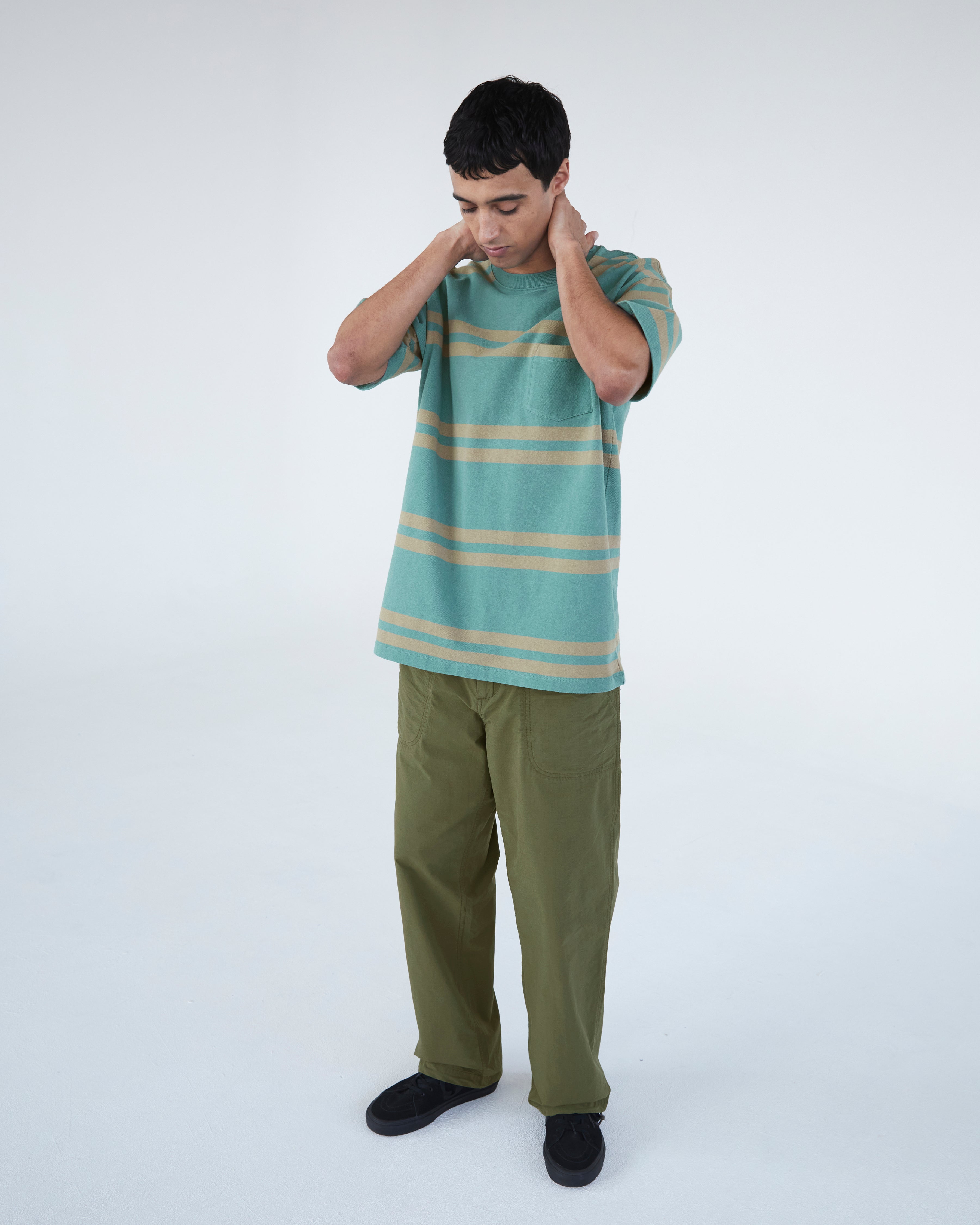 Khakis - Bold Stripe S/S Tee (Dusty Green) product image 5 | TRAB K-Fashion Australia