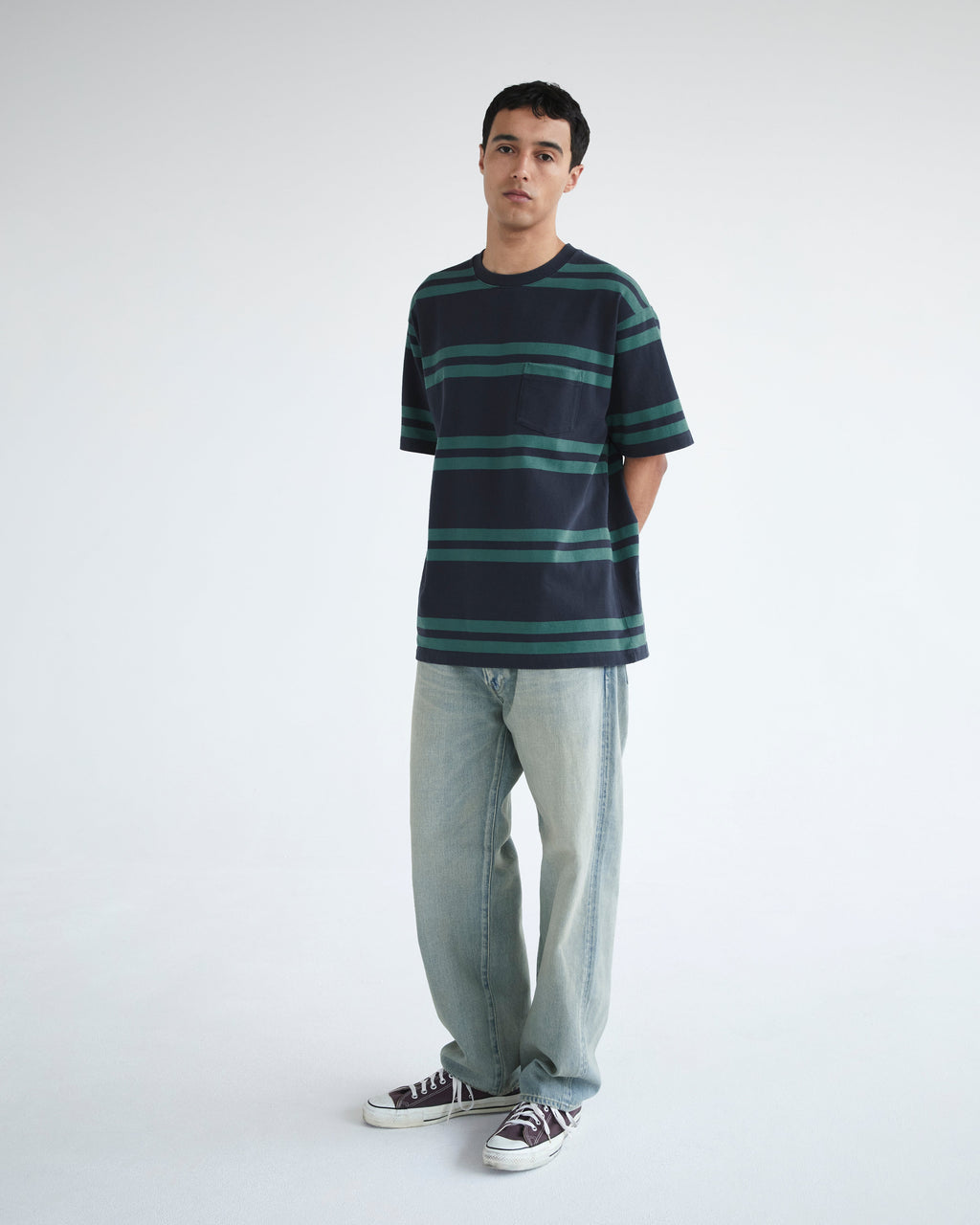 Khakis - Bold Stripe S/S Tee (Navy) product image 4 | TRAB K-Fashion Australia