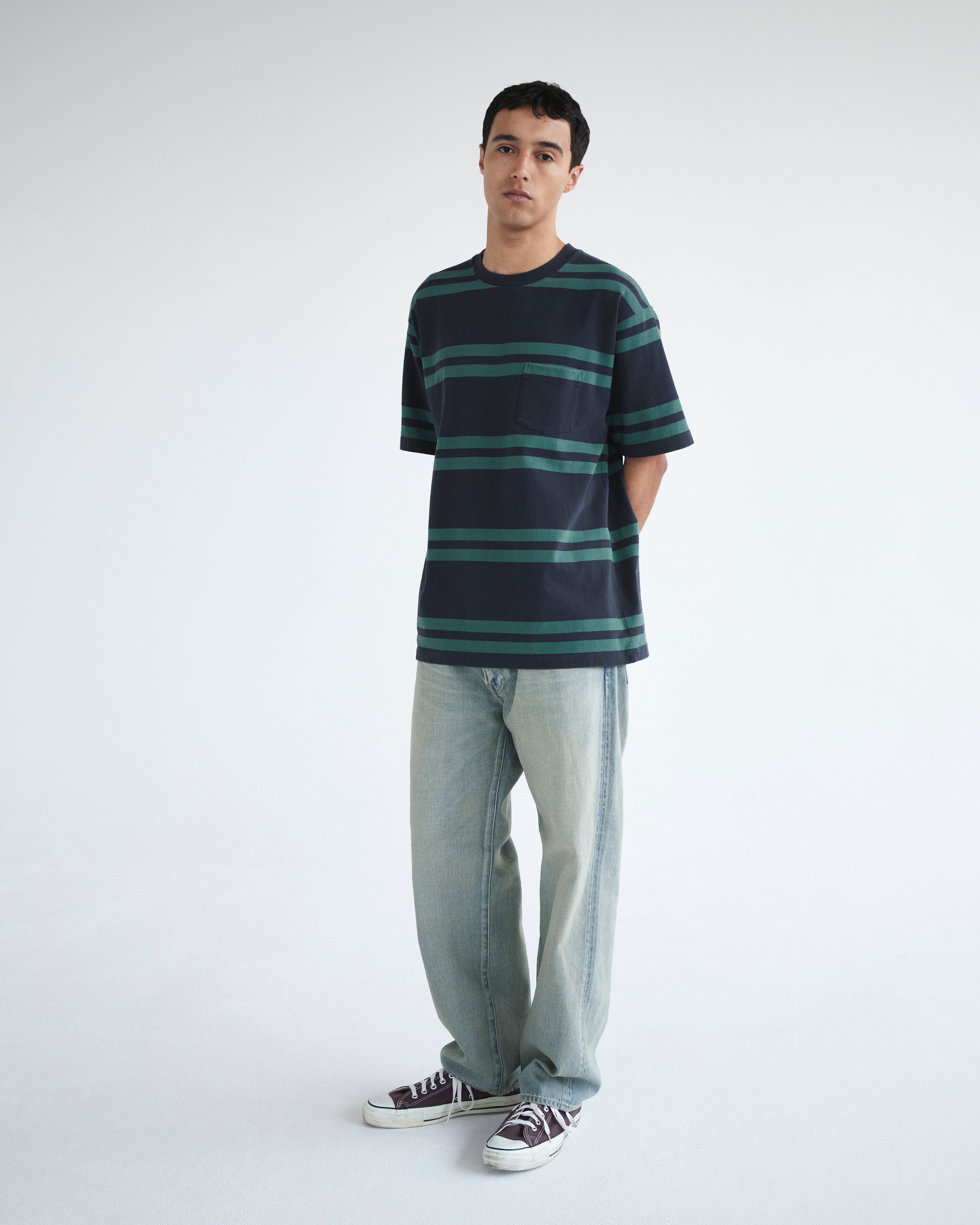 Khakis - Bold Stripe S/S Tee (Navy) product image 4 | TRAB K-Fashion Australia