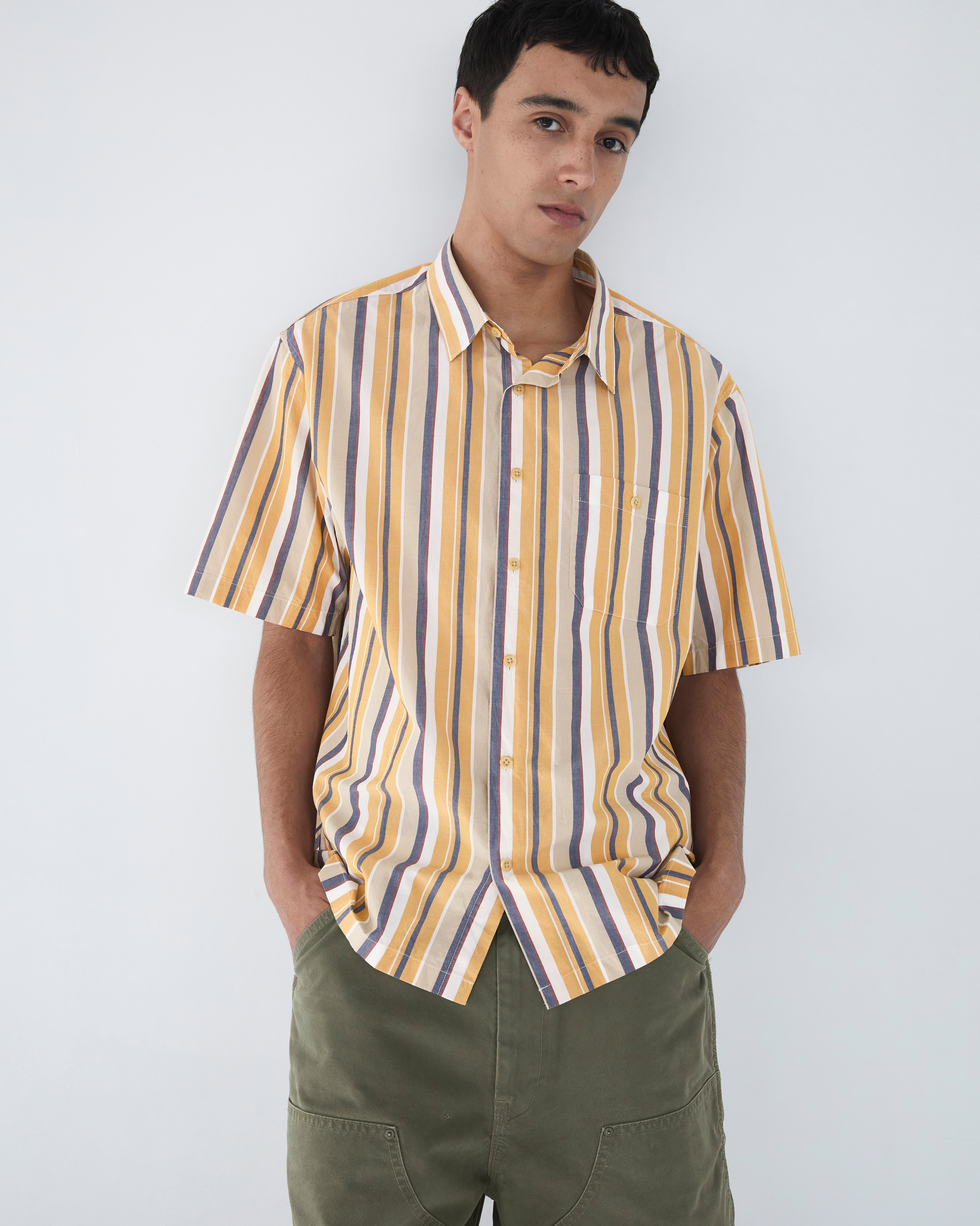 Khakis - Cabana Stripe S/S Shirt (Orange) product image 5 | TRAB K-Fashion Australia