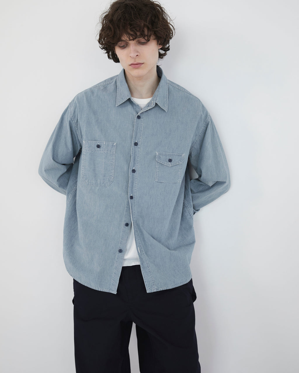 Khakis - Chambray L/S Shirt (Mid Blue) product image 7 | TRAB K-Fashion Australia