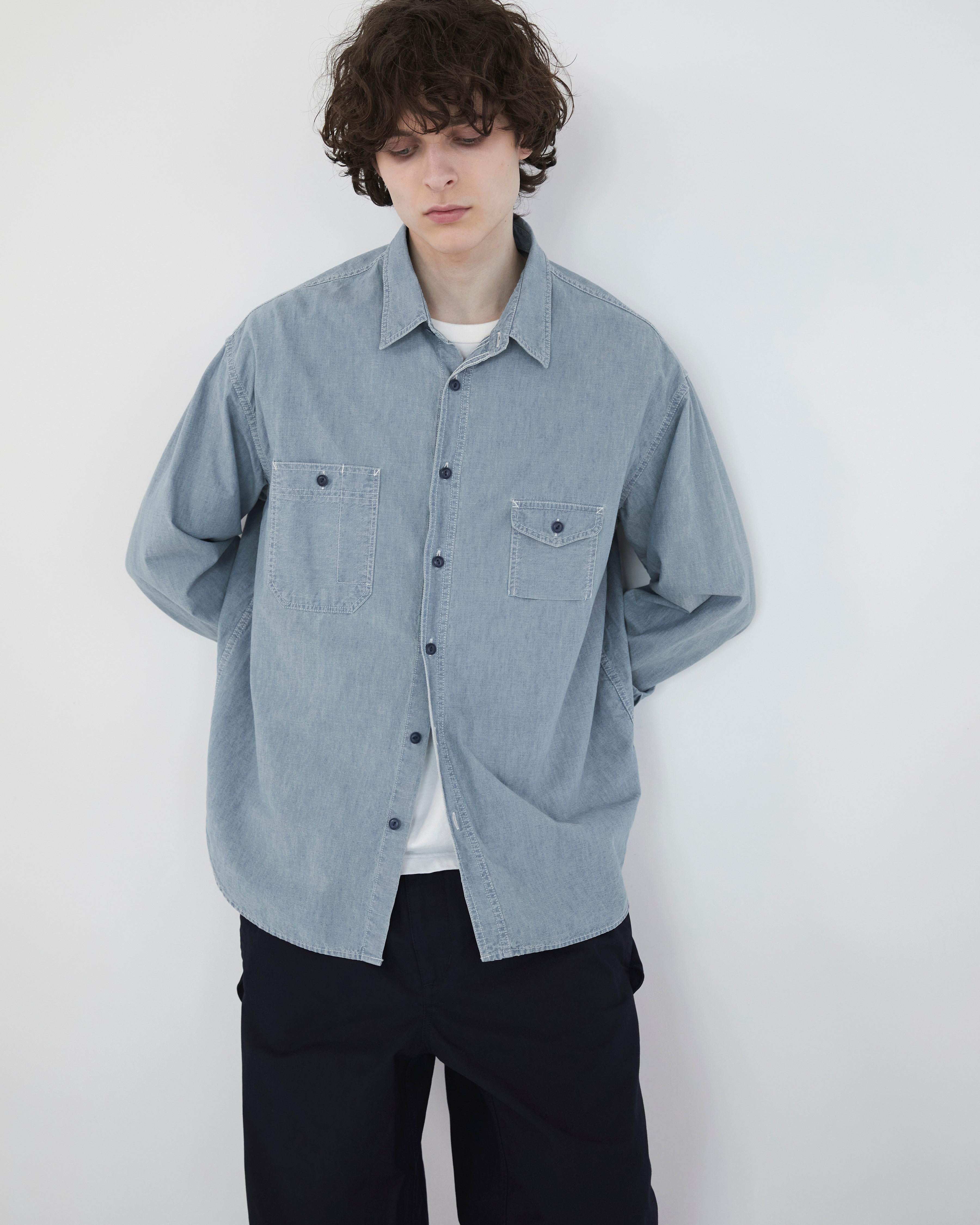 Khakis - Chambray L/S Shirt (Mid Blue) product image 7 | TRAB K-Fashion Australia