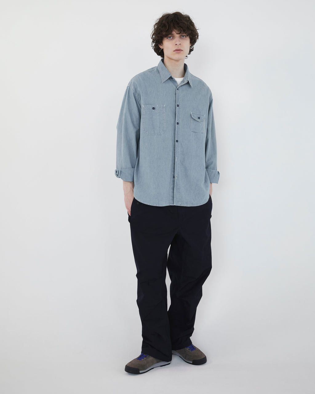 Khakis - Chambray L/S Shirt (Mid Blue) product image 8 | TRAB K-Fashion Australia