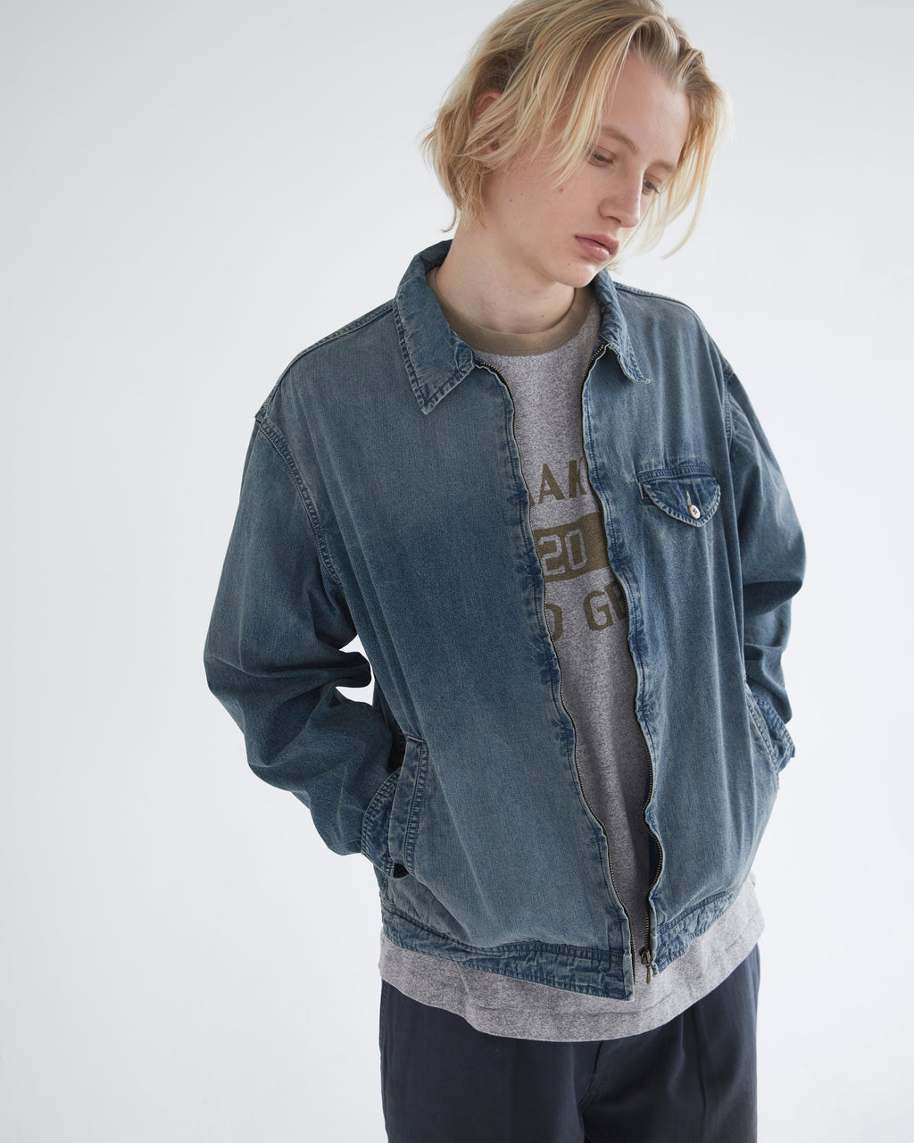 Khakis - Chambray Swing Jacket (Blue) product image 6 | TRAB K-Fashion Australia