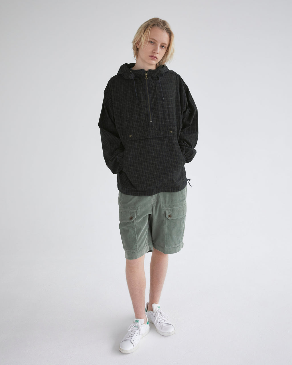 Khakis - Cotton Plaid Anorak (Navy) product image 6 | TRAB K-Fashion Australia