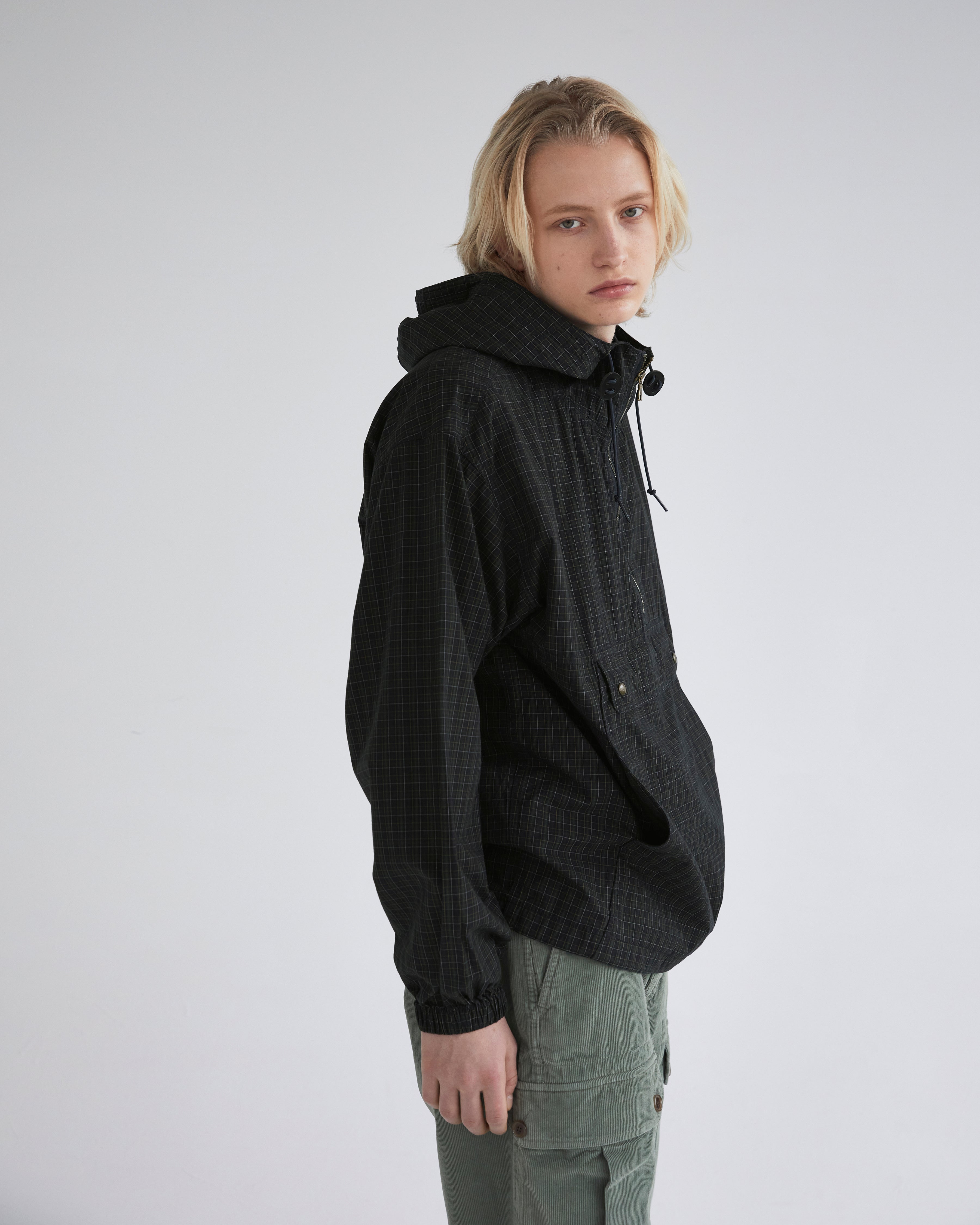 Khakis - Cotton Plaid Anorak (Navy) product image 7 | TRAB K-Fashion Australia