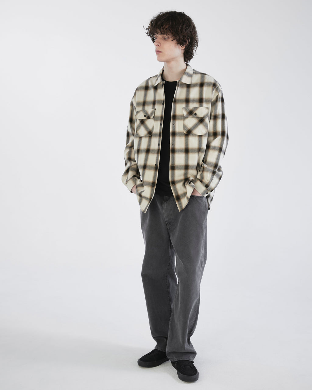 Khakis - Shadow Plaid Shirt (Beige) product image 7 | TRAB K-Fashion Australia