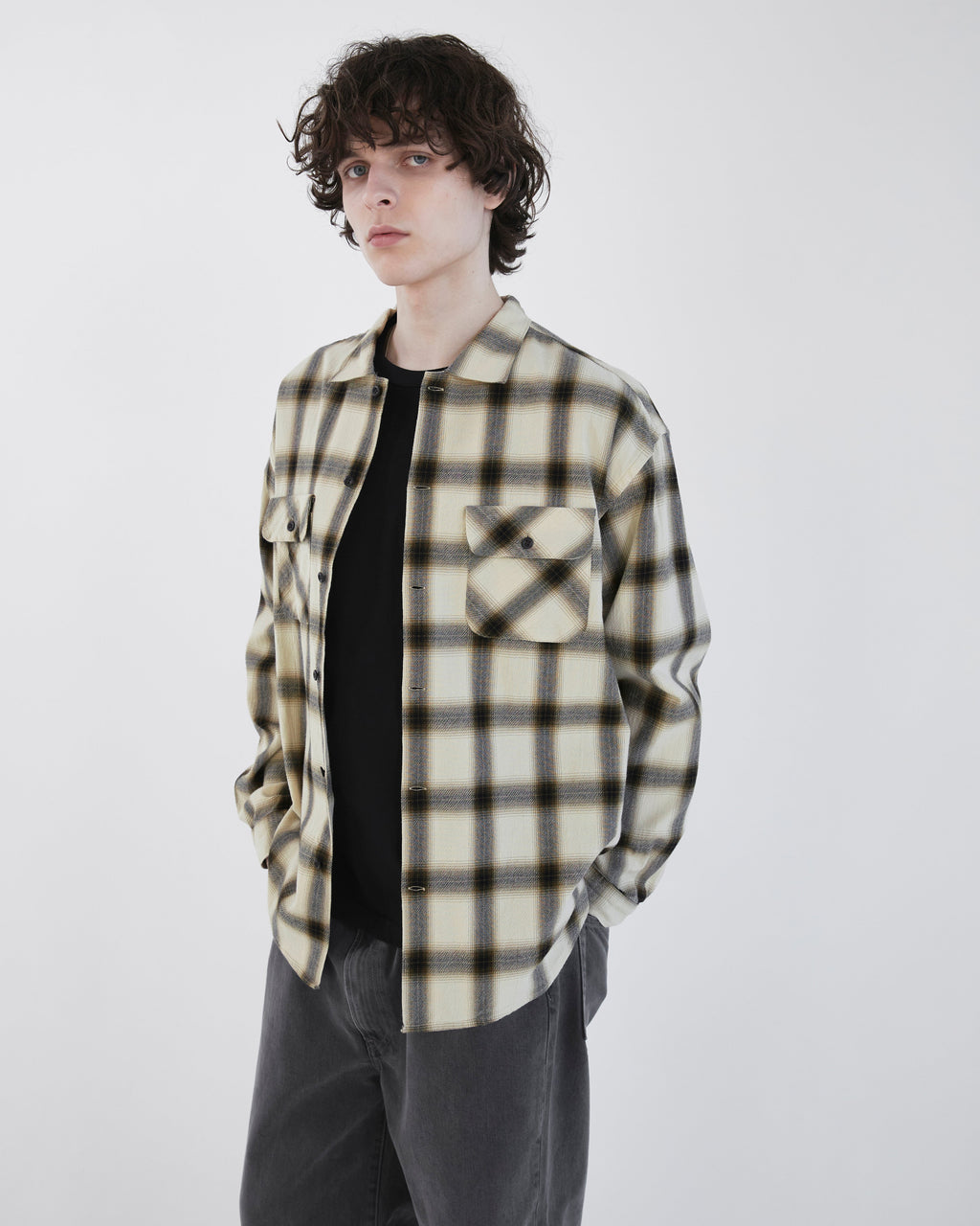 Khakis - Shadow Plaid Shirt (Beige) product image 6 | TRAB K-Fashion Australia