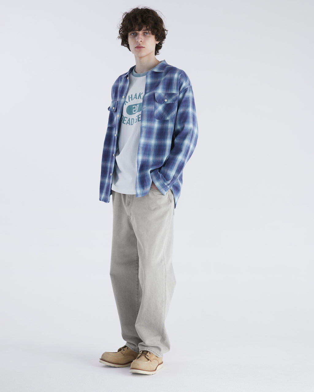 Khakis - Shadow Plaid Shirt (Blue) product image 7 | TRAB K-Fashion Australia