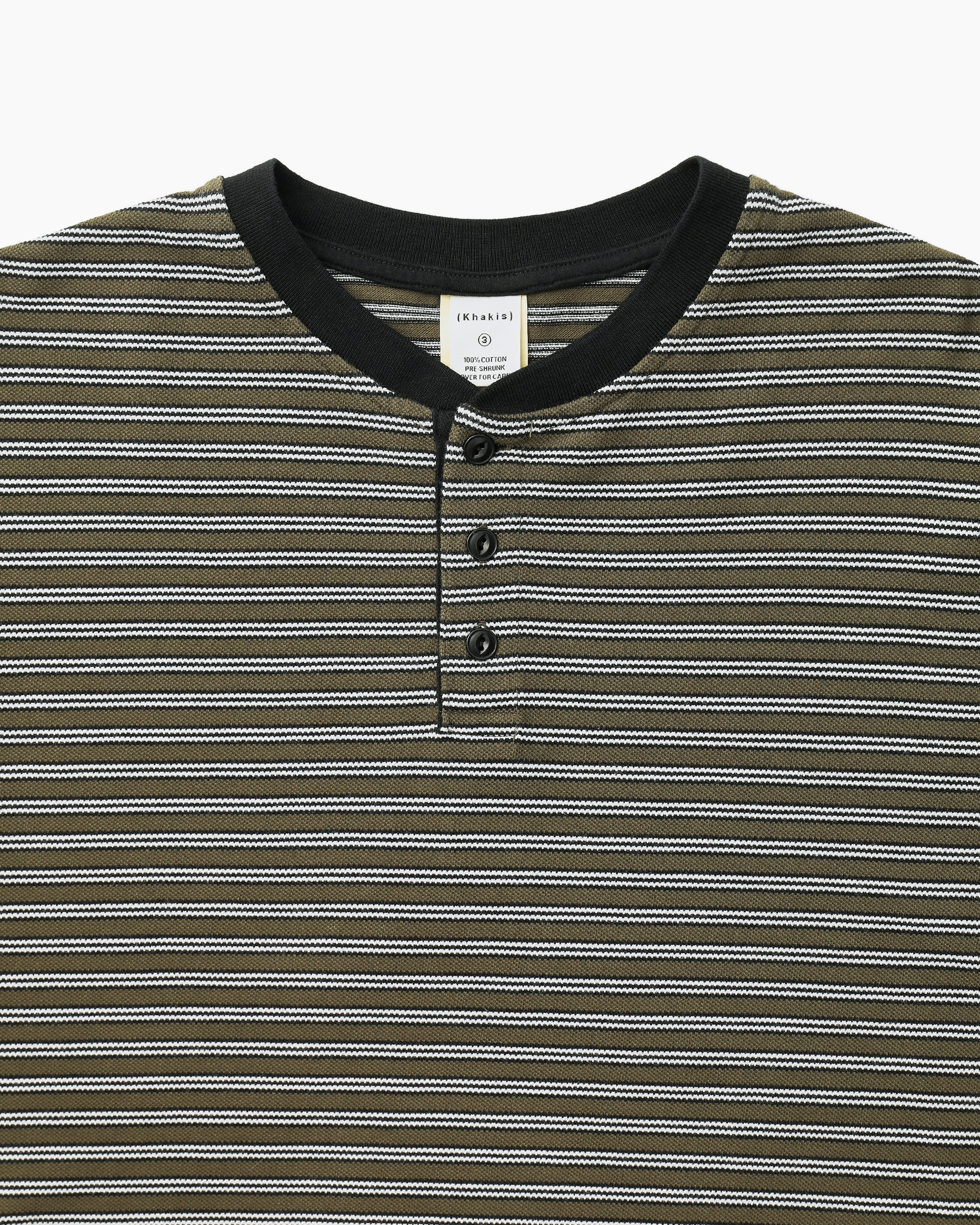 Khakis - Stripe Henley L/S Tee (Olive) product image 2 | TRAB K-Fashion Australia