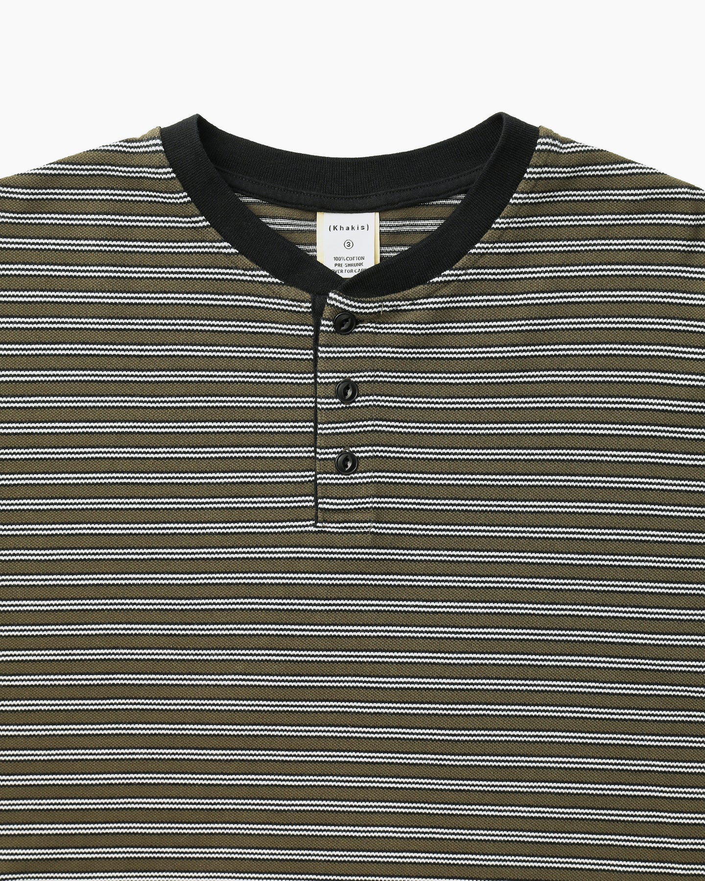 Khakis - Stripe Henley L/S Tee (Olive) product image 2 | TRAB K-Fashion Australia