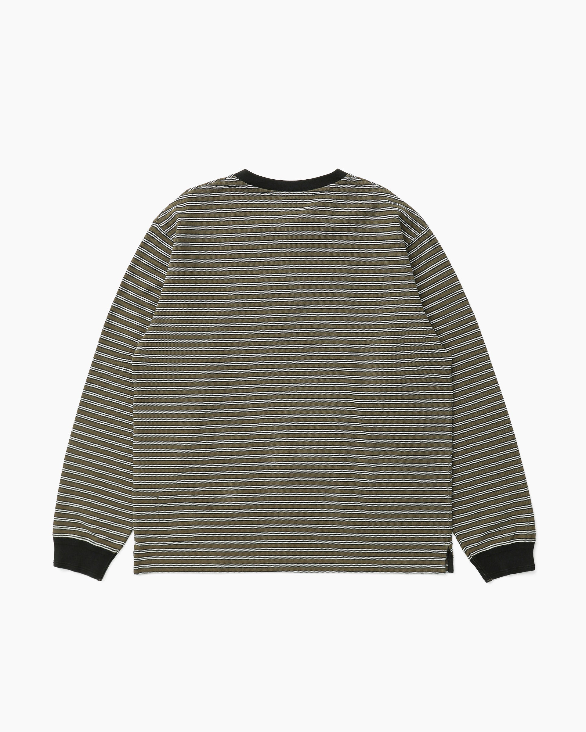 Khakis - Stripe Henley L/S Tee (Olive) product image 4 | TRAB K-Fashion Australia
