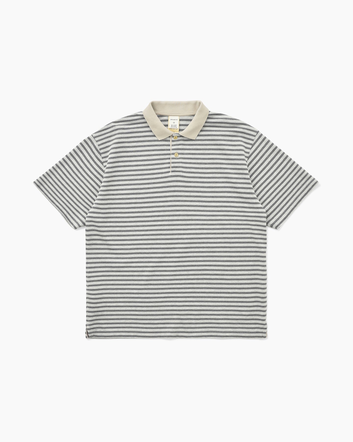 Khakis - Stripe S/S Polo (Grey) product image 1 | TRAB K-Fashion Australia