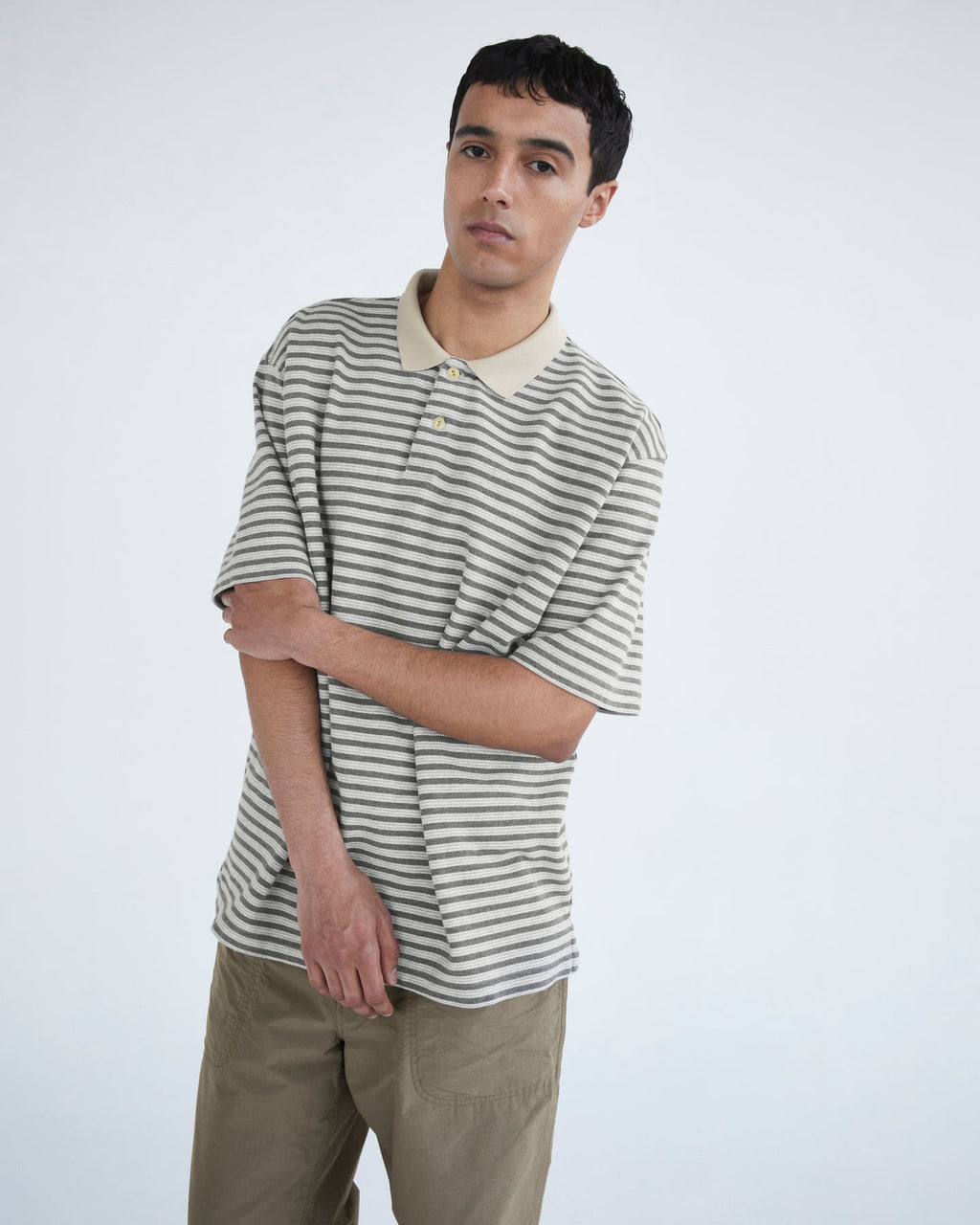 Khakis - Stripe S/S Polo (Grey) product image 4 | TRAB K-Fashion Australia