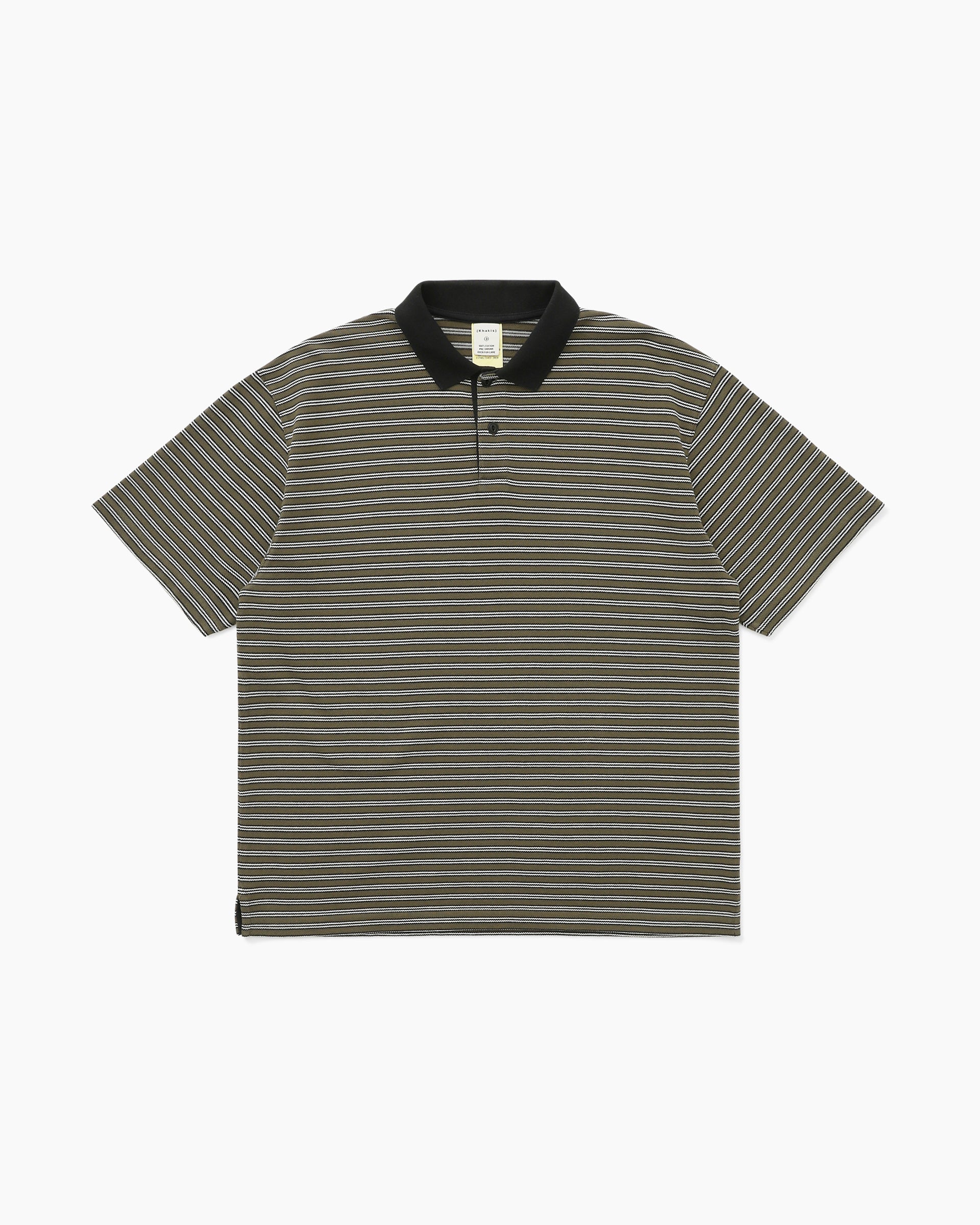 Khakis - Stripe S/S Polo (Olive) product image 1 | TRAB K-Fashion Australia