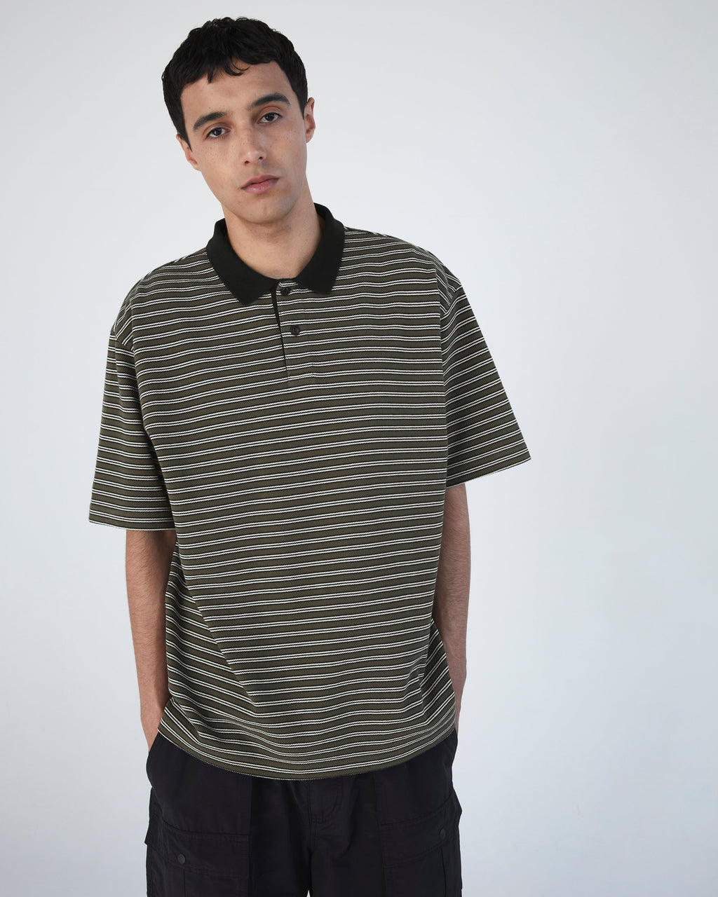 Khakis - Stripe S/S Polo (Olive) product image 4 | TRAB K-Fashion Australia