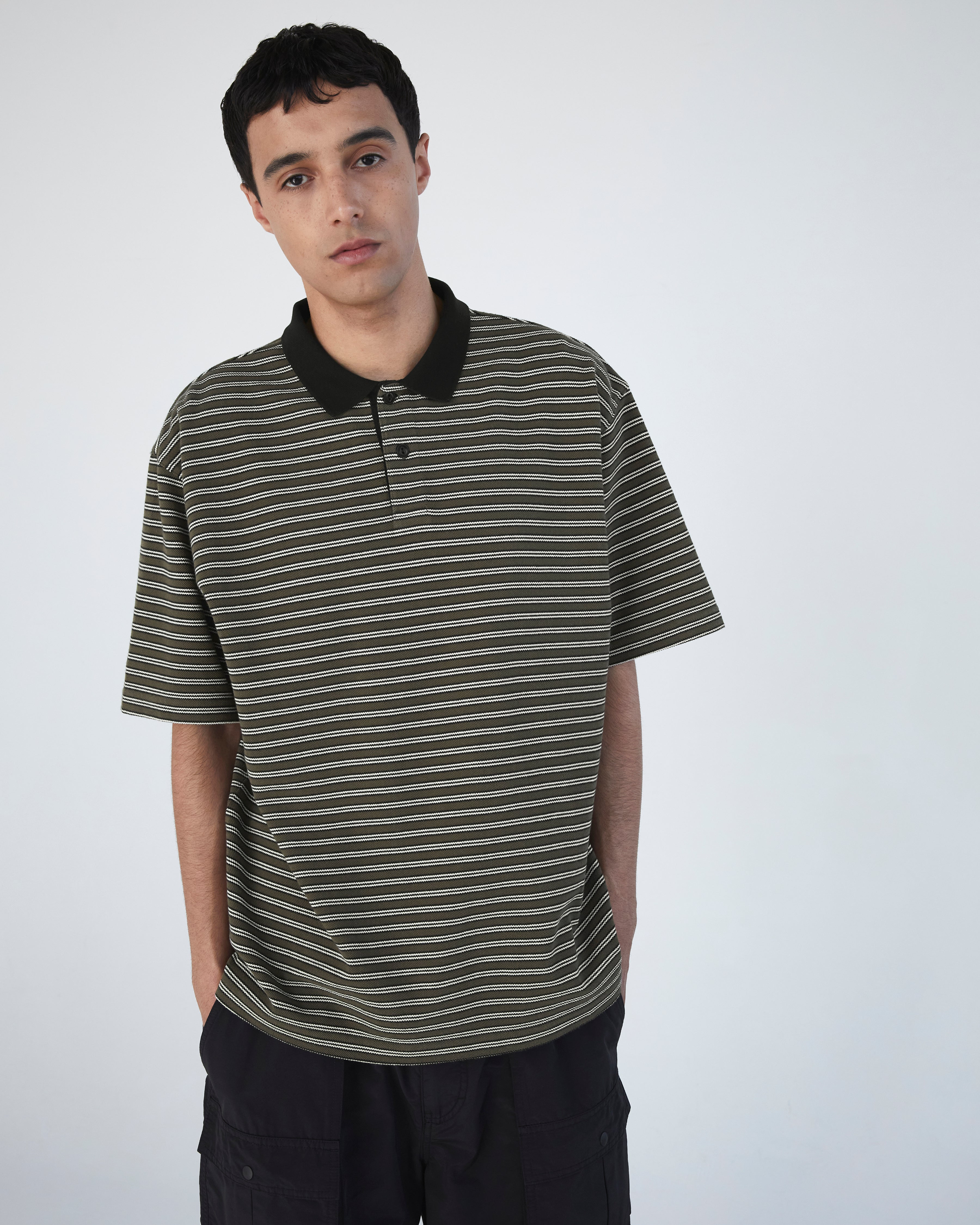 Khakis - Stripe S/S Polo (Olive) product image 4 | TRAB K-Fashion Australia