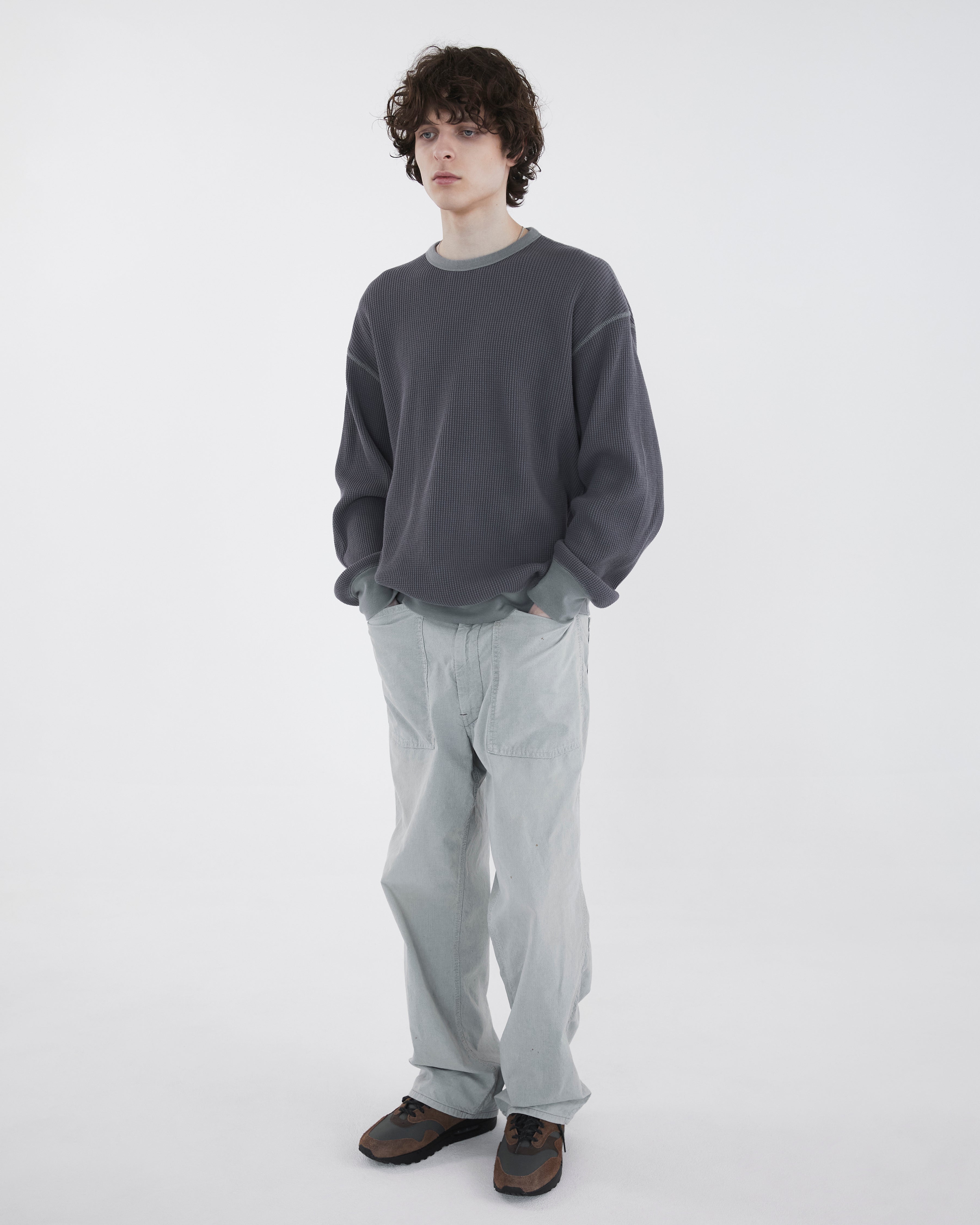 Khakis - Waffle Crewneck (Faded Black) product image 5 | TRAB K-Fashion Australia