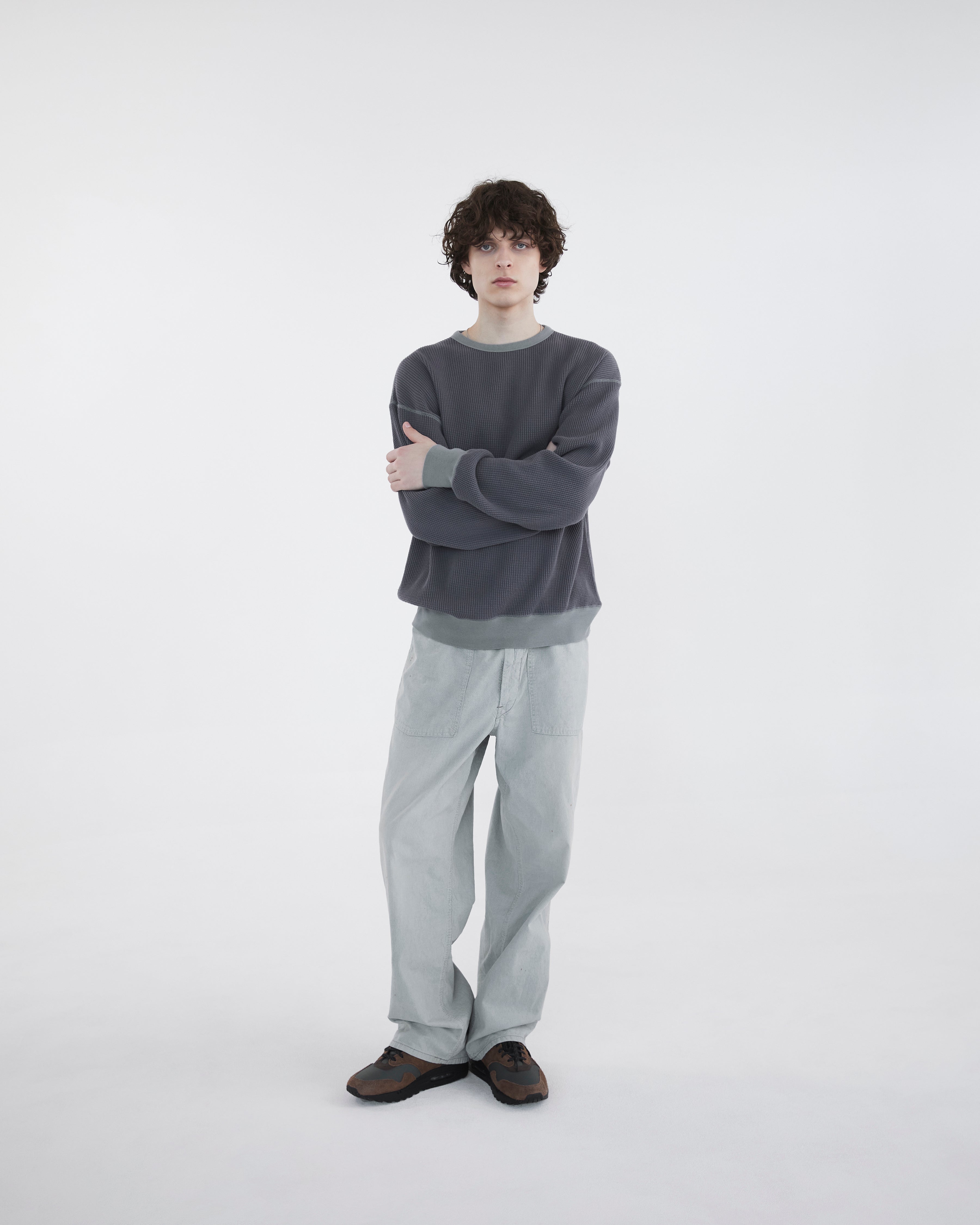 Khakis - Waffle Crewneck (Faded Black) product image 6 | TRAB K-Fashion Australia