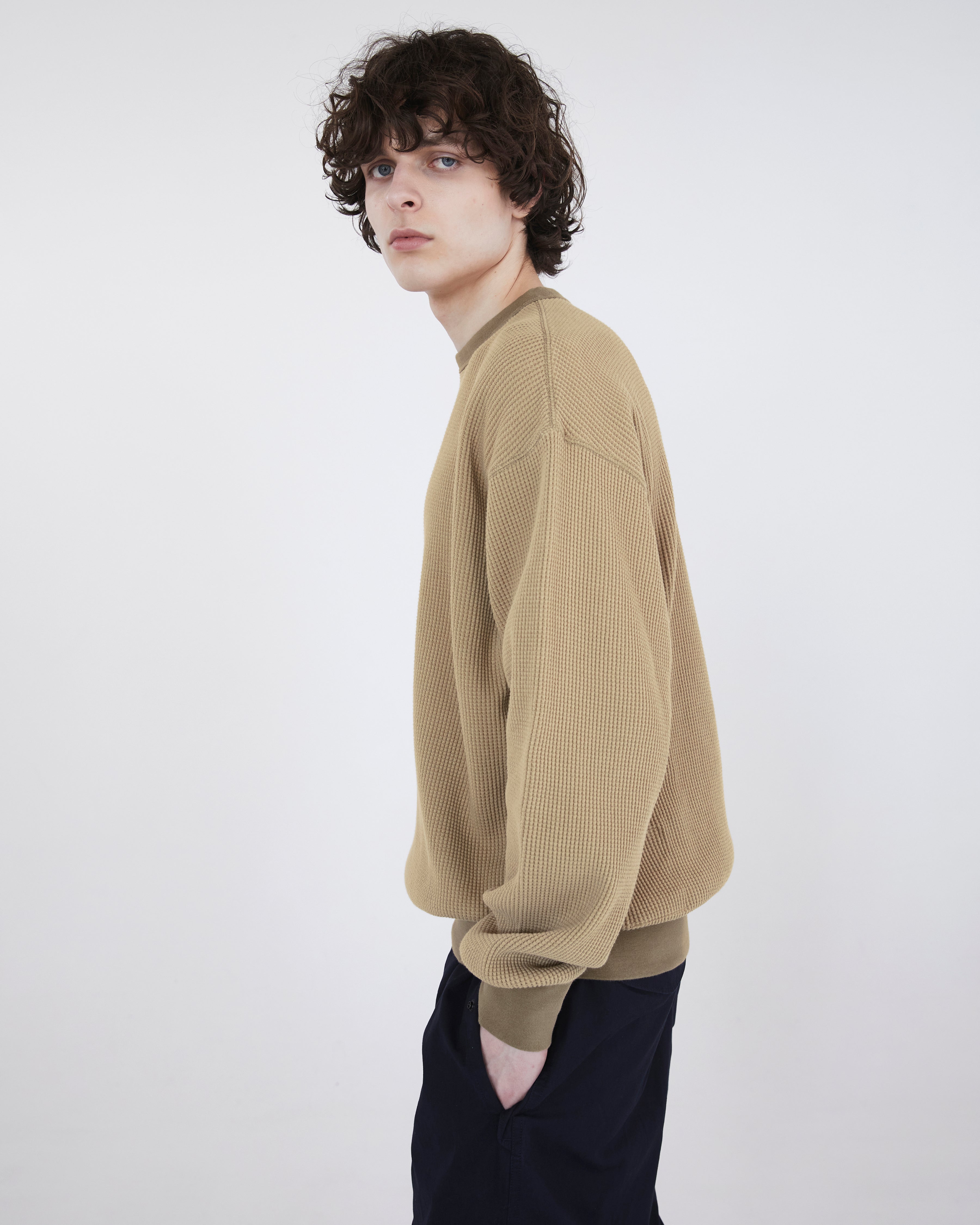 Khakis - Waffle Crewneck (Tan) product image 5 | TRAB K-Fashion Australia
