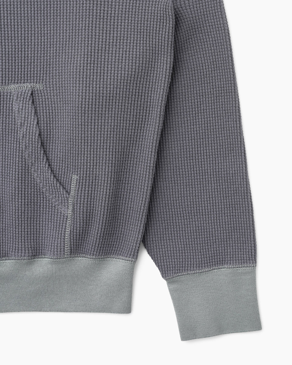 Khakis - Waffle Full Zip Hoodie (Faded Black) product image 3 | TRAB K-Fashion Australia