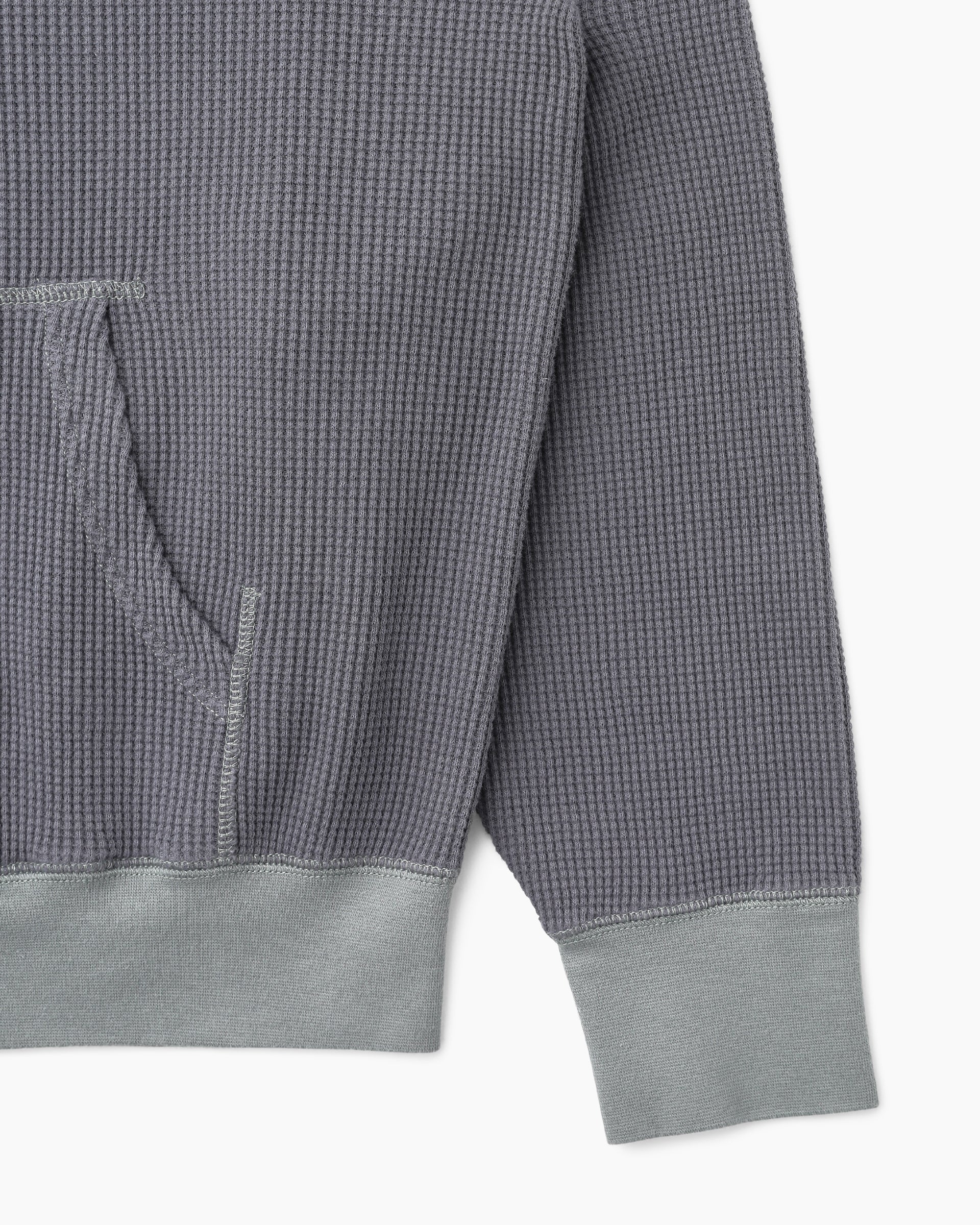 Khakis - Waffle Full Zip Hoodie (Faded Black) product image 3 | TRAB K-Fashion Australia