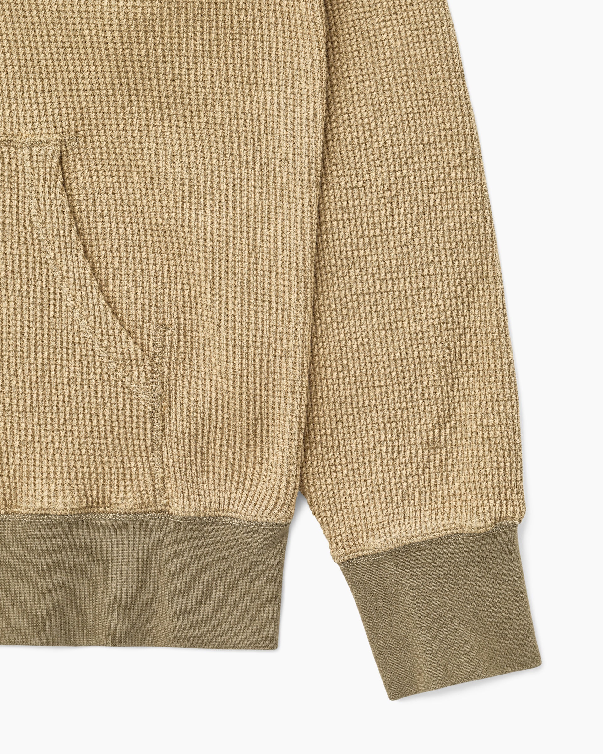 Khakis - Waffle Full Zip Hoodie (Tan) product image 3 | TRAB K-Fashion Australia