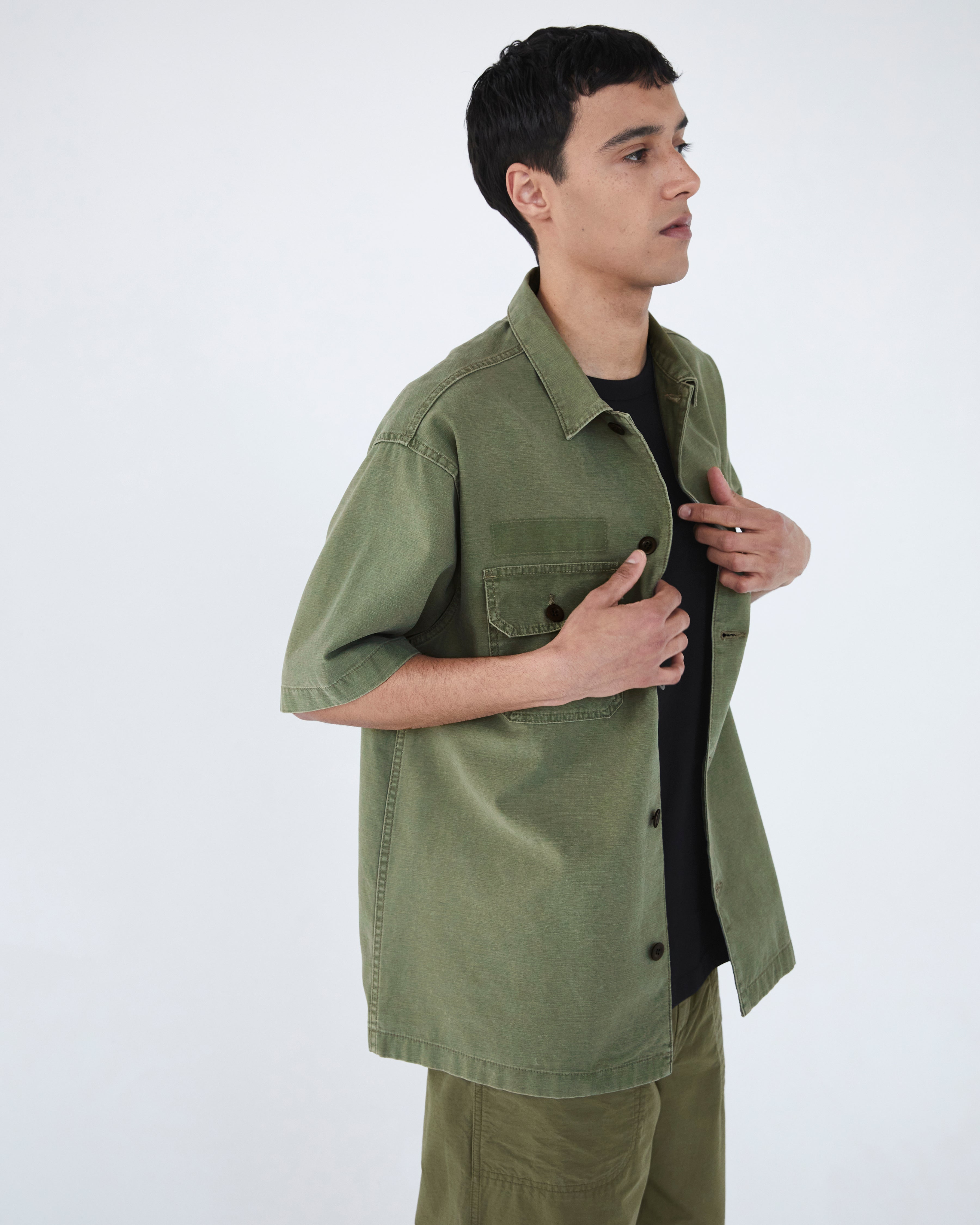 Khakis - Washed Field Shirt (Army Green) product image 5 | TRAB K-Fashion Australia