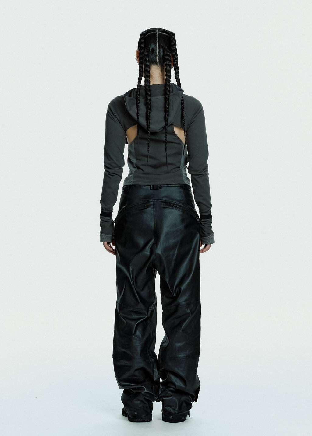 Hyein Seo - Coated Cotton Rider Pants (Black) product image 7 | TRAB K-Fashion Australia