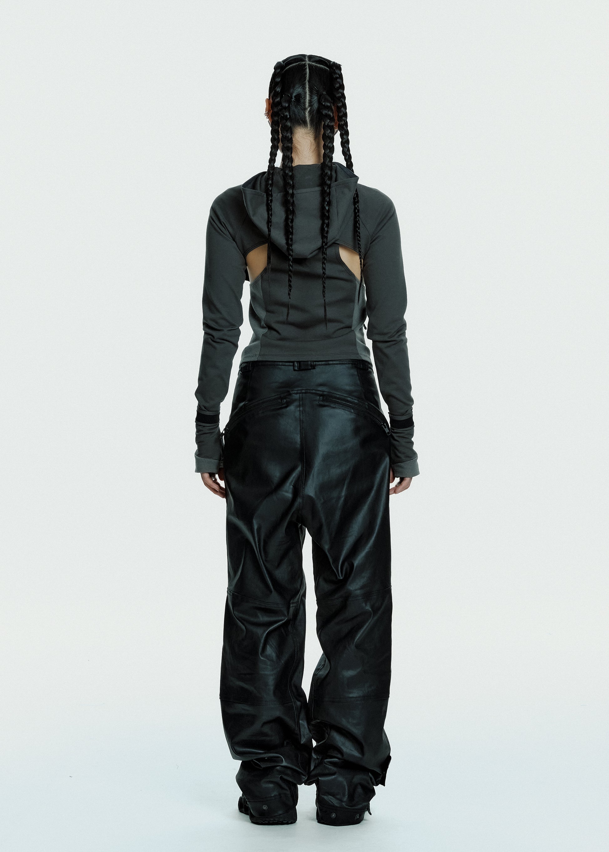 Hyein Seo - Coated Cotton Rider Pants (Black) product image 7 | TRAB K-Fashion Australia