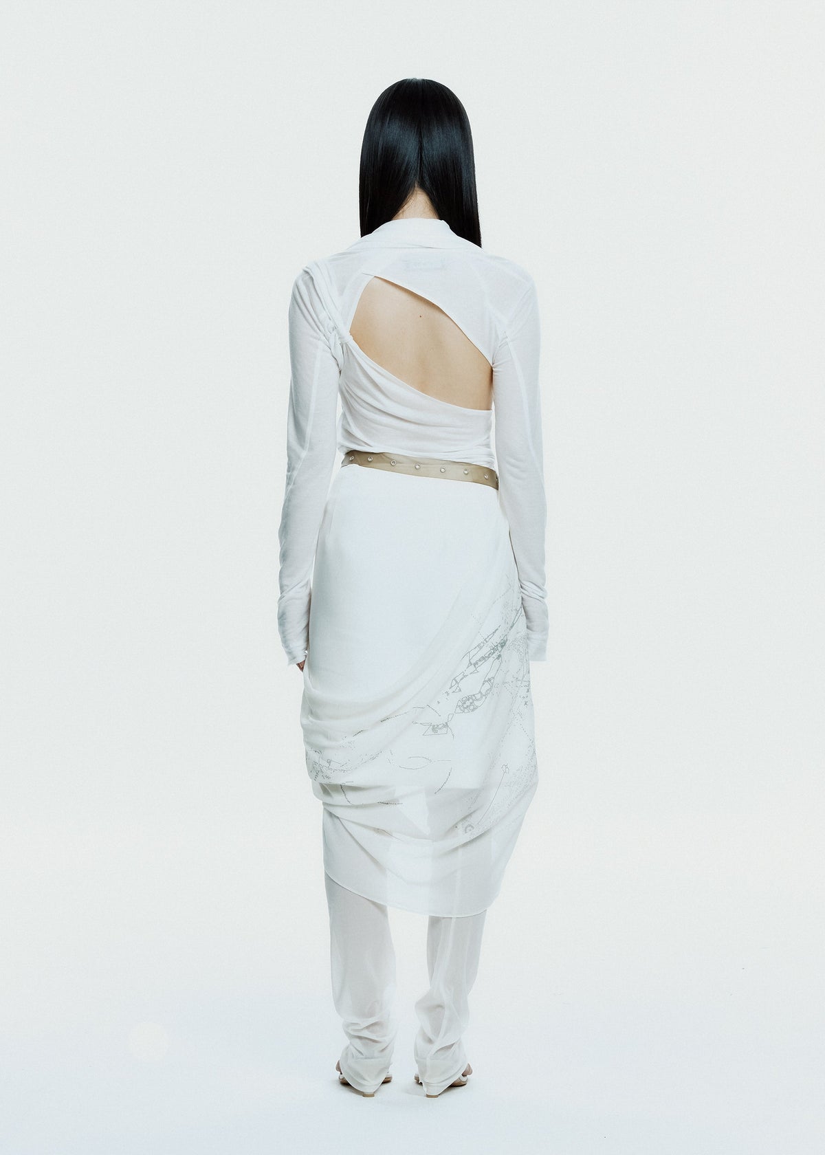 Hyein Seo - Tied Long Sleeve Top (White) product image 6 | TRAB K-Fashion Australia