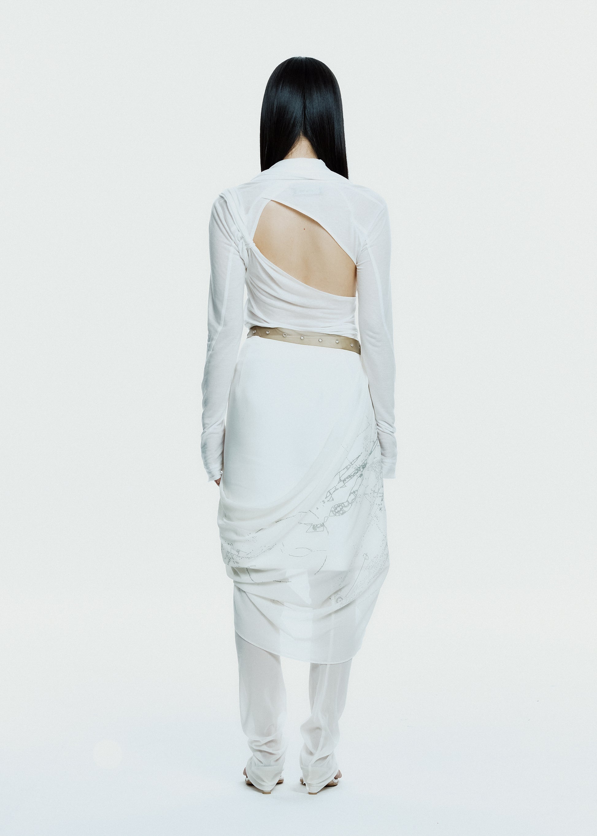 Hyein Seo - Tied Long Sleeve Top (White) product image 4 | TRAB K-Fashion Australia